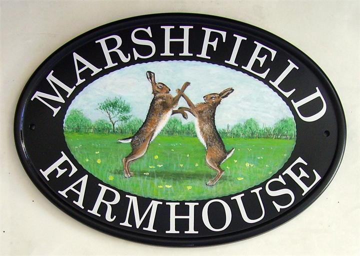 Boxing hares sign