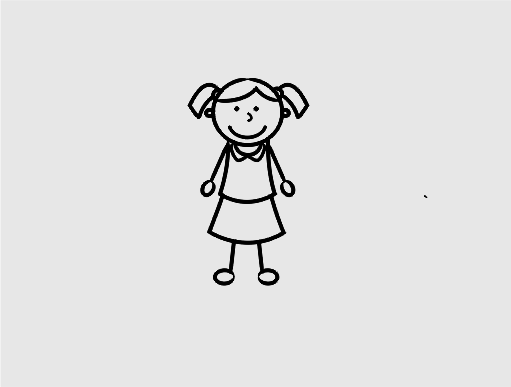 Pre School stick girl 3 (code s024)