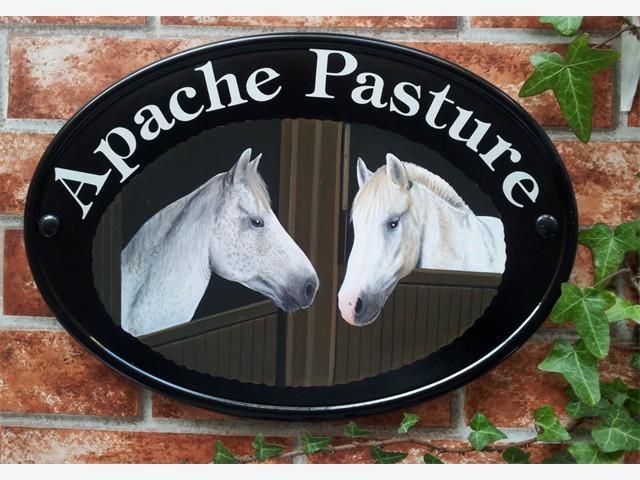 Two horses house sign