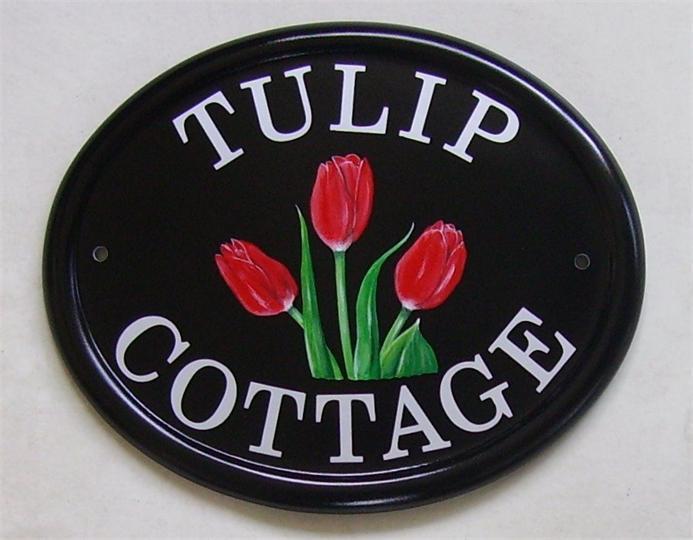 Red tulips cottage