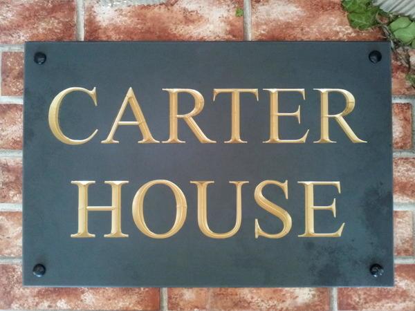 Example of Carter House with a gold inlay
