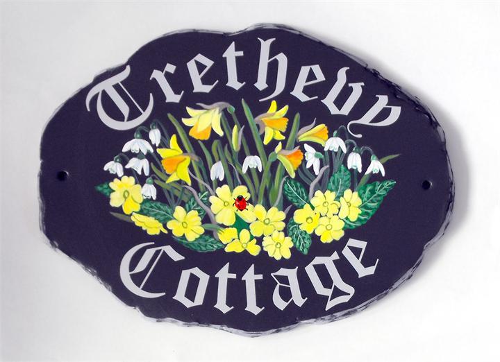 Spring floral design plaque
