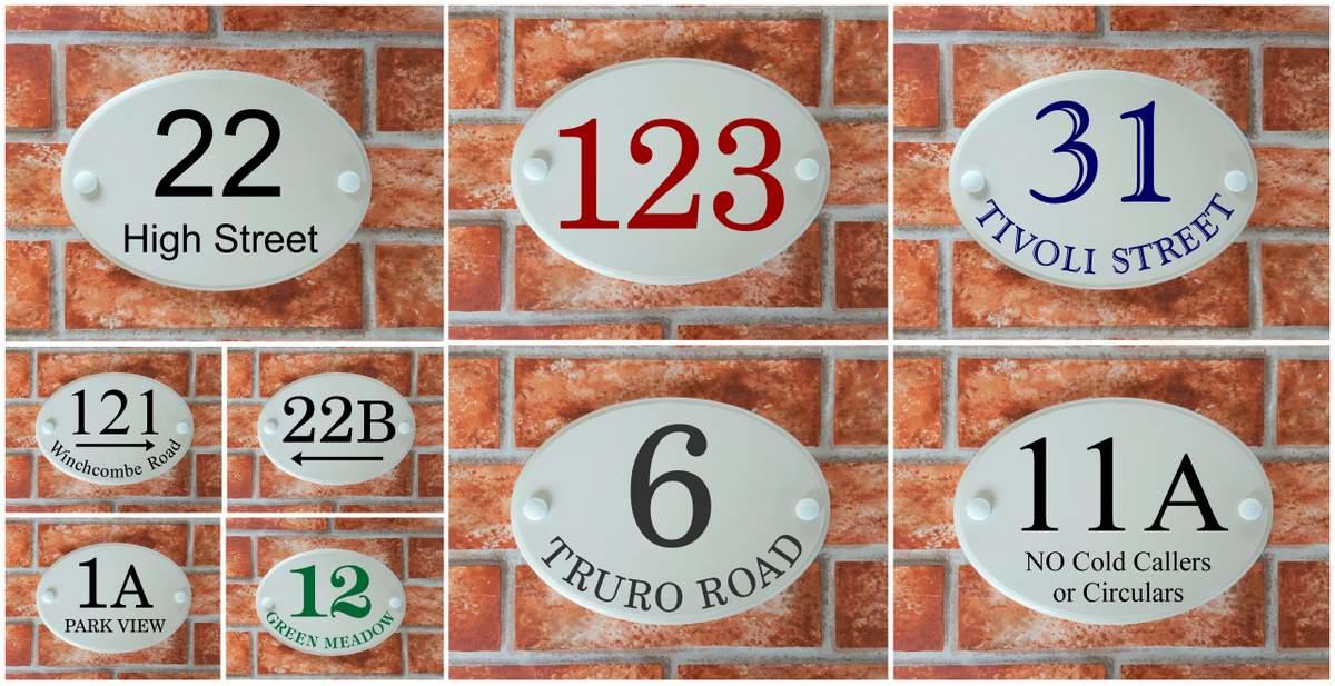 Oval House Number Plate Personalized Address Plaque