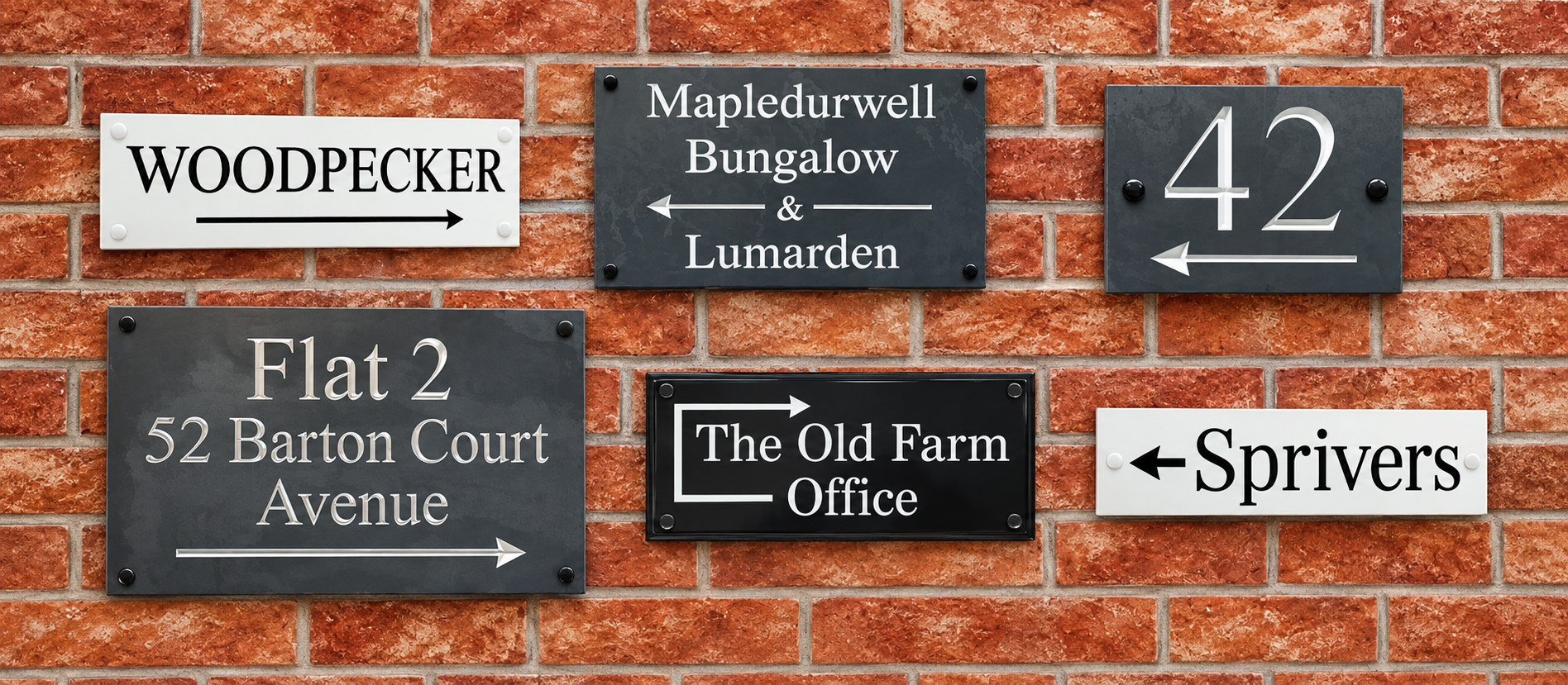 Six Directional Signs on Brick W