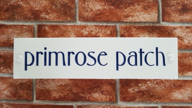 Example of Primrose Patch with blue inlay