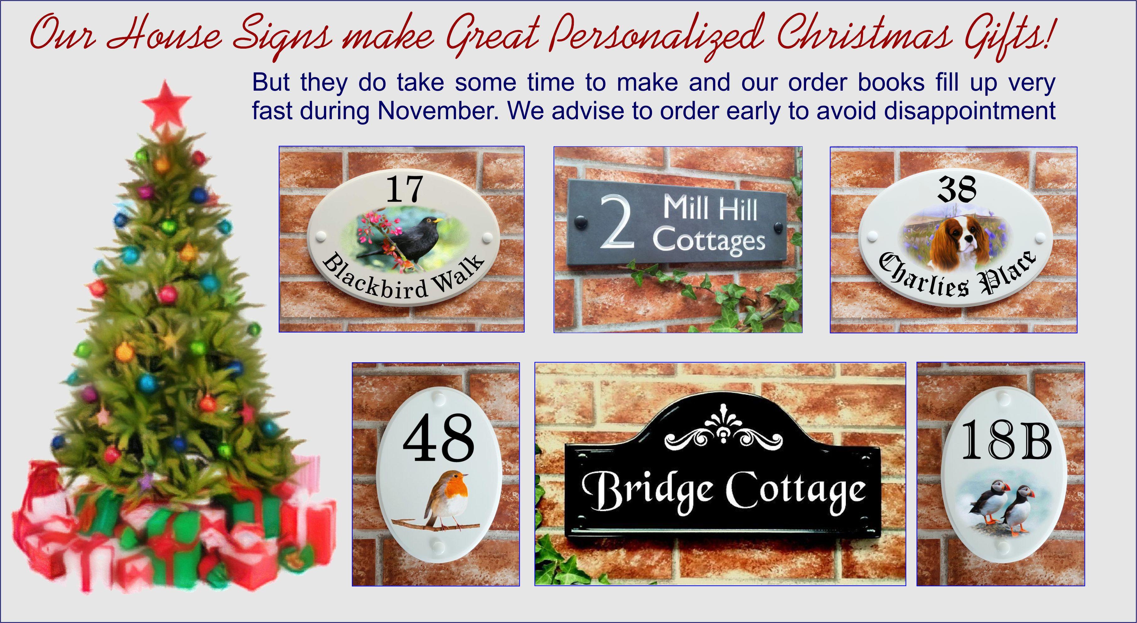Personalized house signs for Christmas