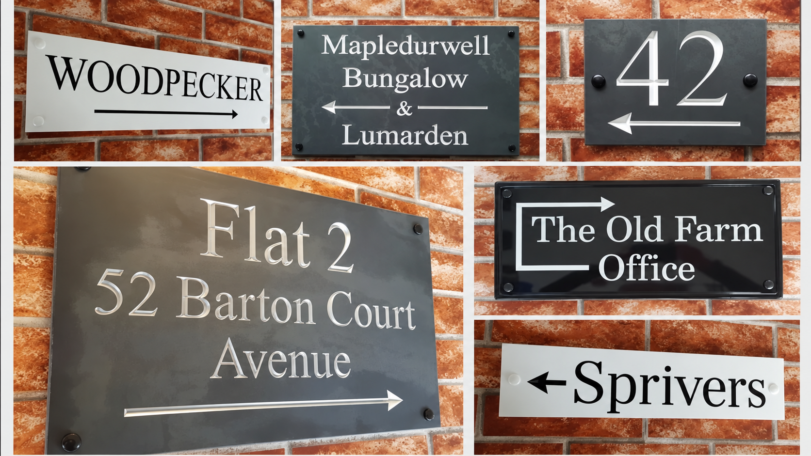 Personalised directional house signs with arrows