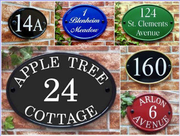 reflective oval house signs