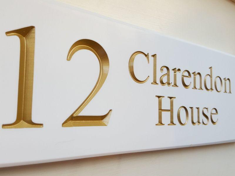 Home address displaying 12 Clarendon House