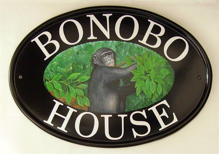 Bonobo monkey house sign