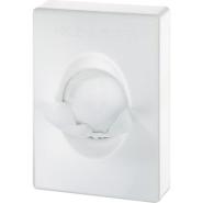 white hotel bathroom hygiene bag refill holder