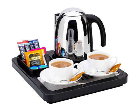 regal hotel welcome tray with kettle