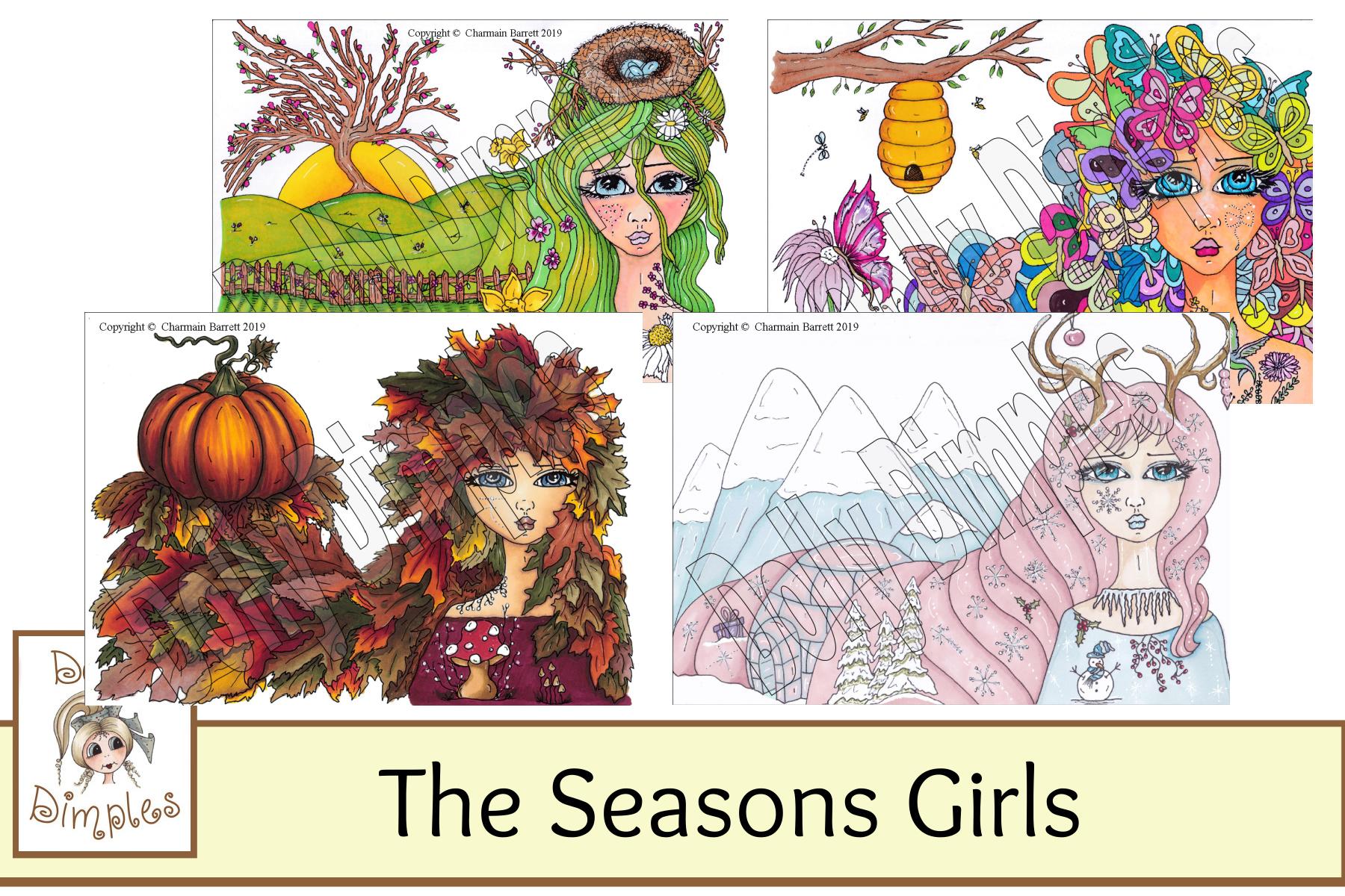 The Seasons Girls Stamps