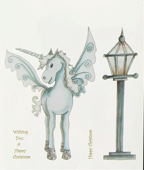 Angelica White Unicorn Stamp