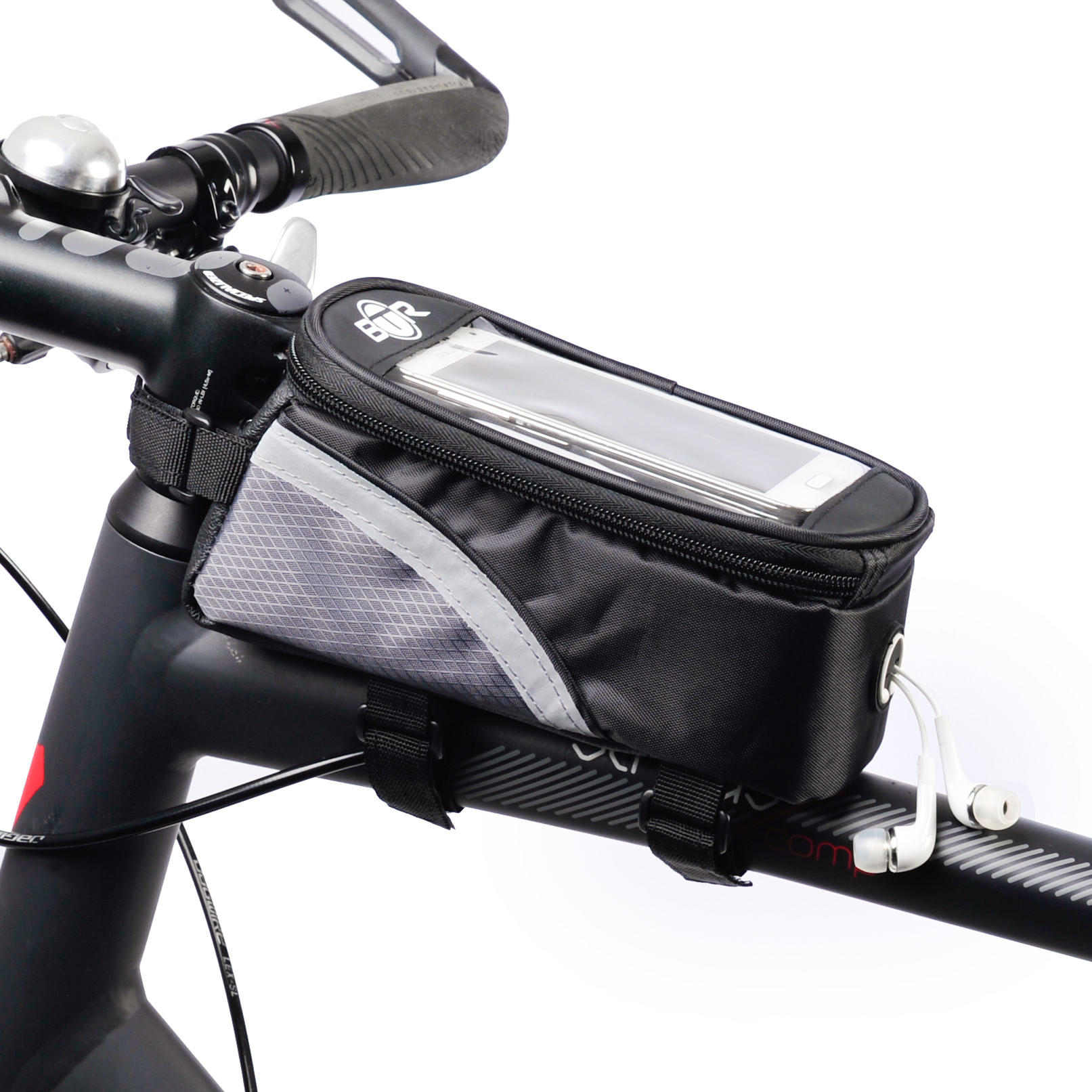 BTR Bike Frame Bag With Mobile Phone Holder, Bike Phone Mount.