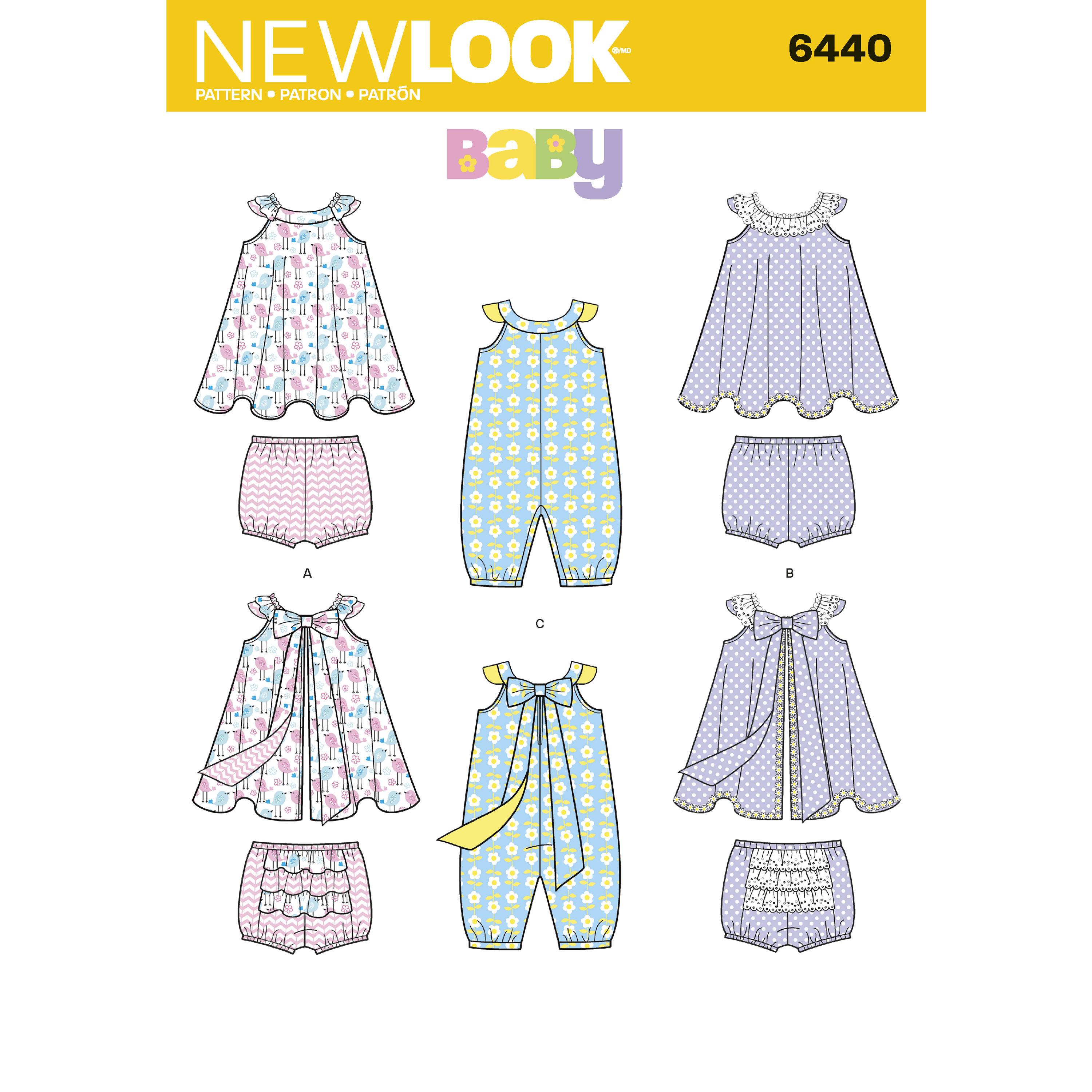 NewLook N6440 Babies' Romper and Sundress with Panties