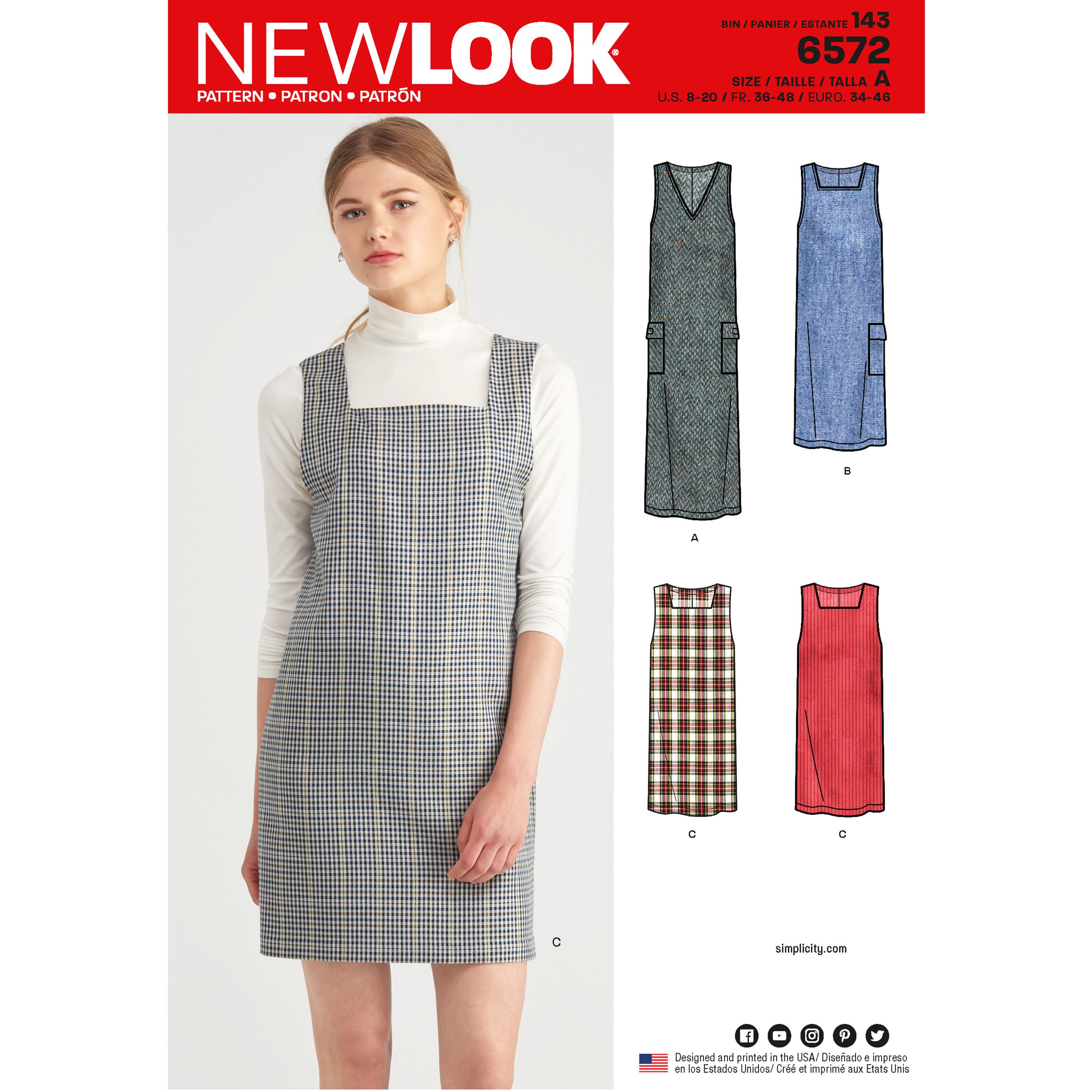 NewLook N6572 Misses' Jumper Dress