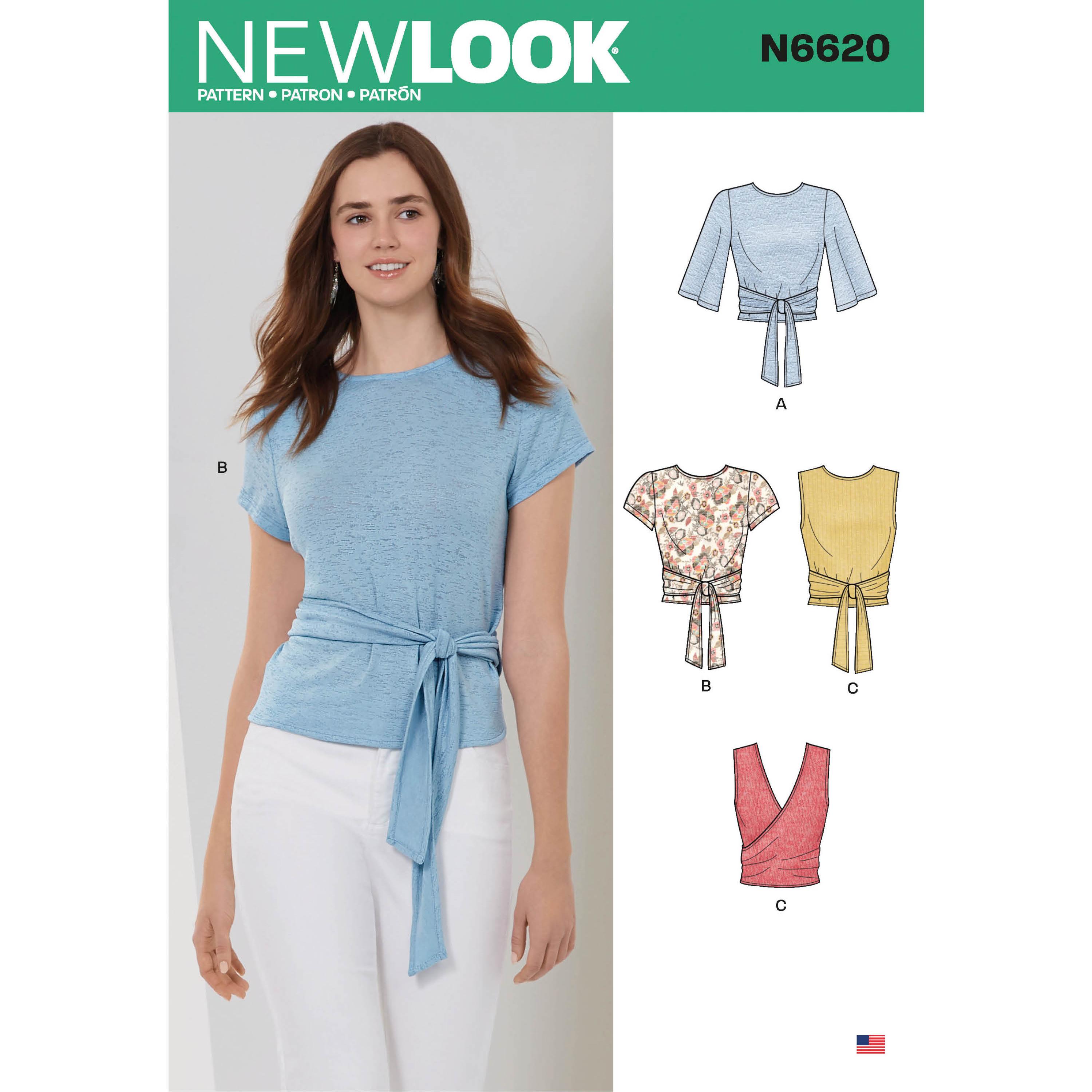 NewLook Sewing Pattern N6620 Misses' Wrap Tops