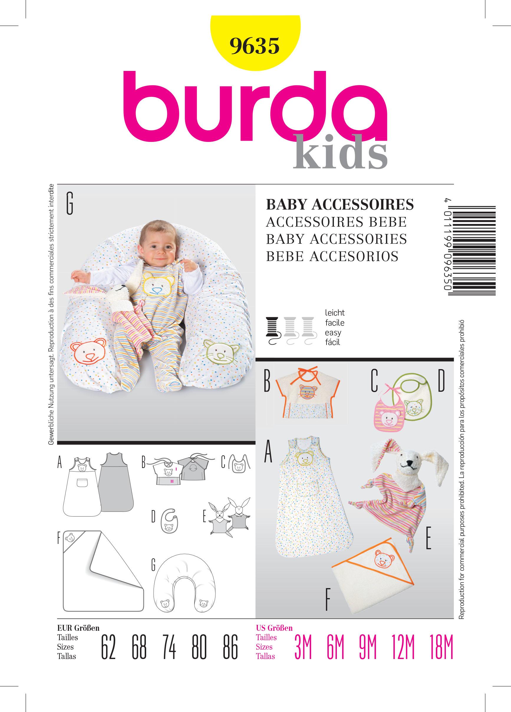 Burda B9635 Burda, Baby Accessories
