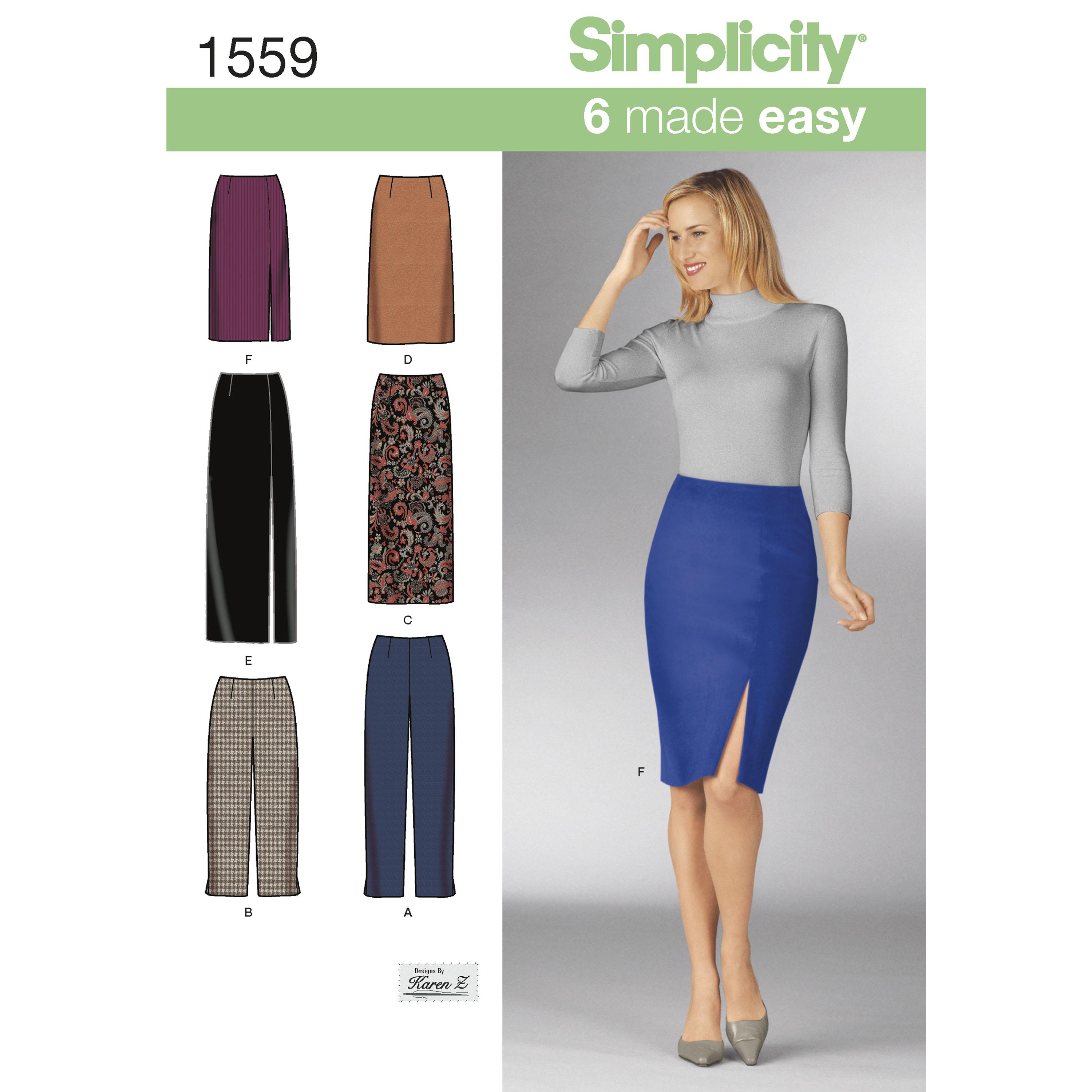 Simplicity S1559 Women's Skirts and Trousers