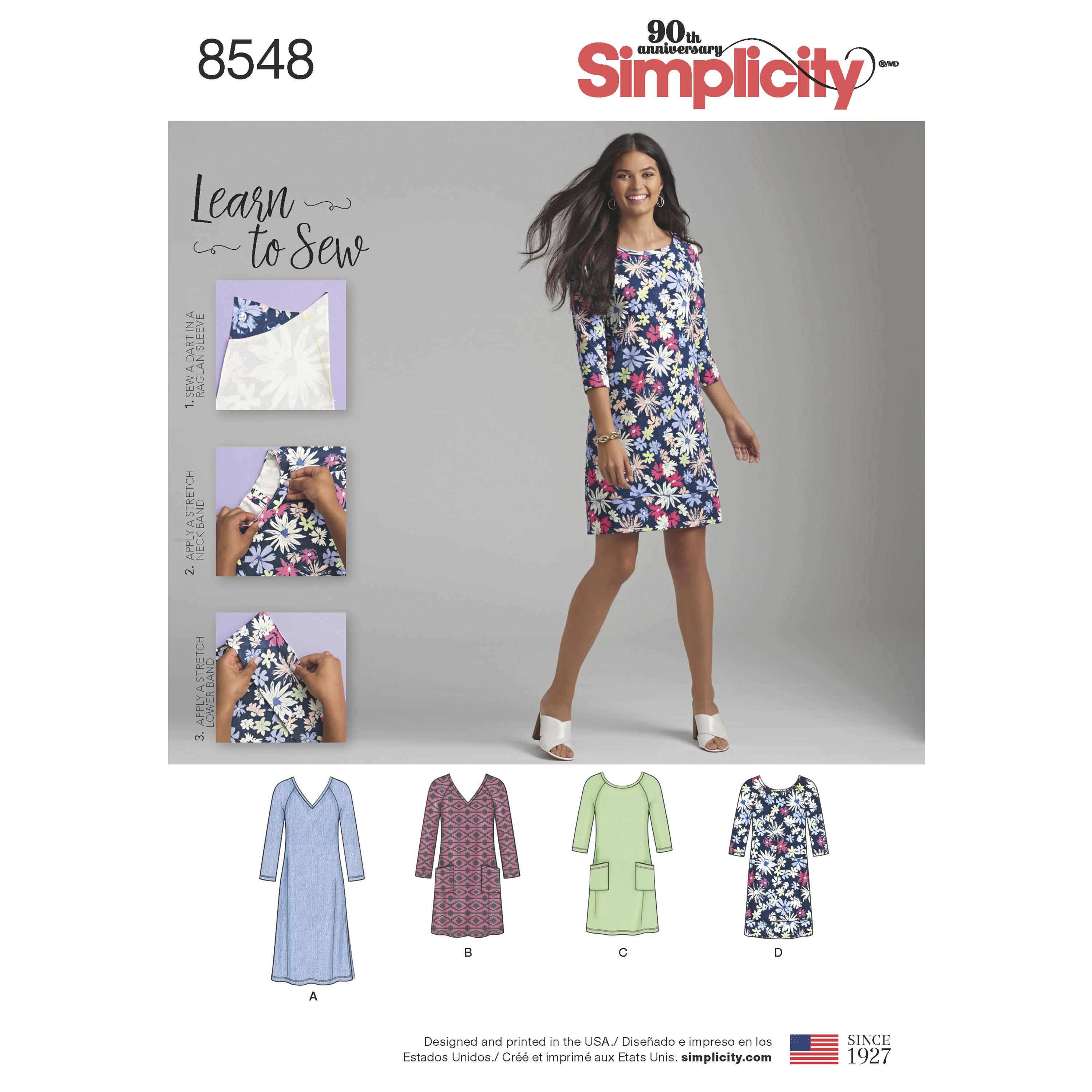 Simplicity S8548 Womens' Knit Dress