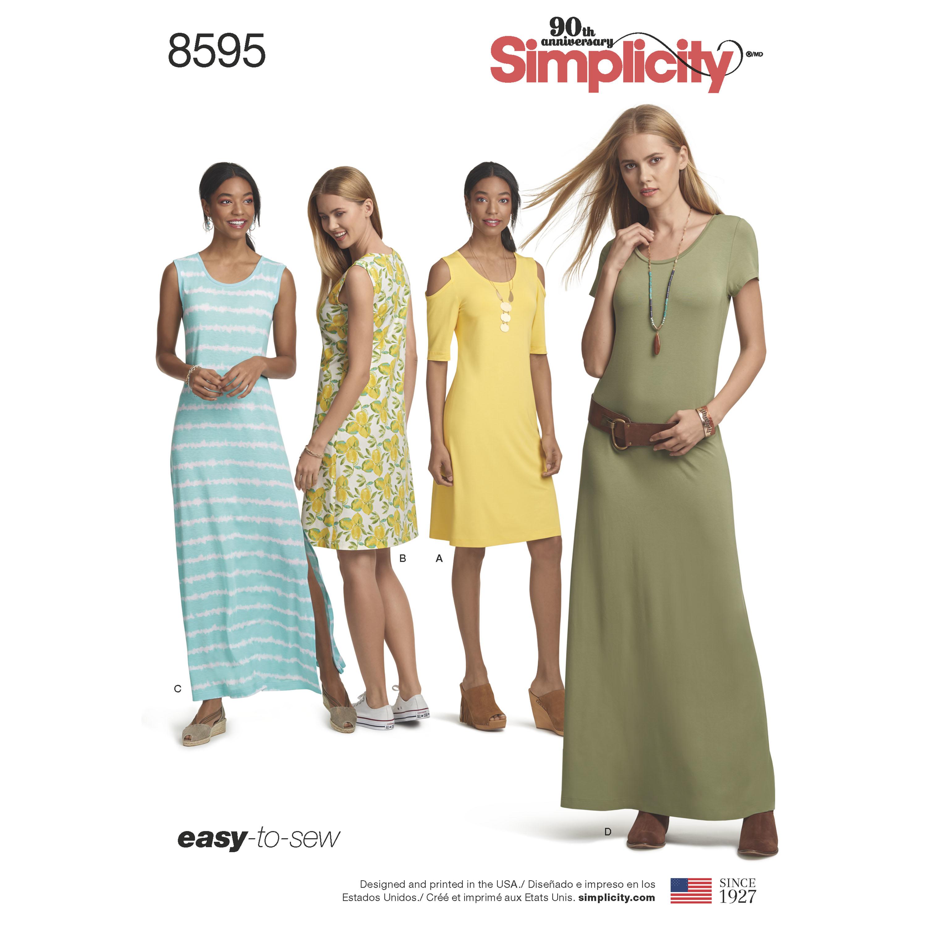 Simplicity S8595 Womens Knit Dresses