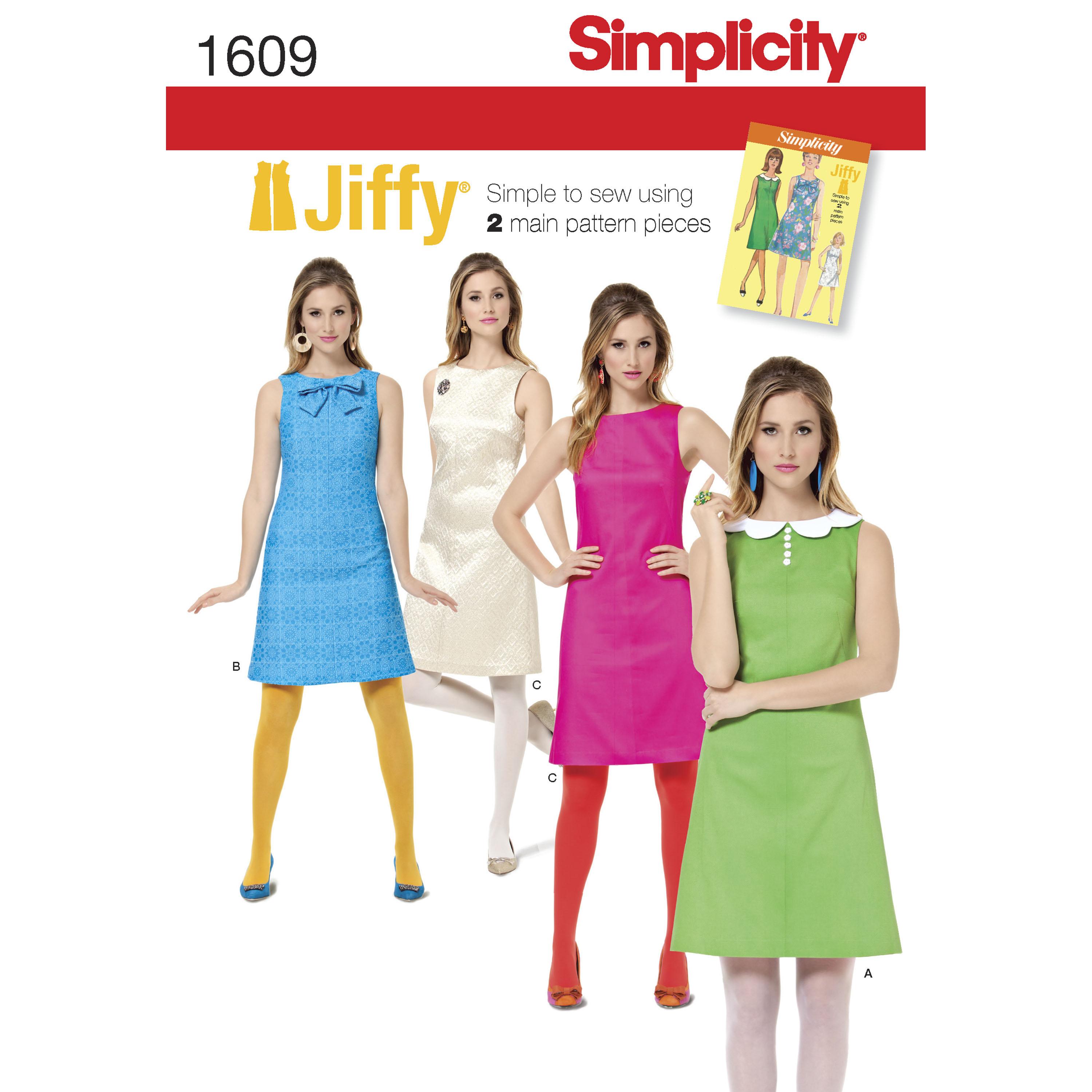 Simplicity S1609 Women's Jiffy 1960's Vintage Dress