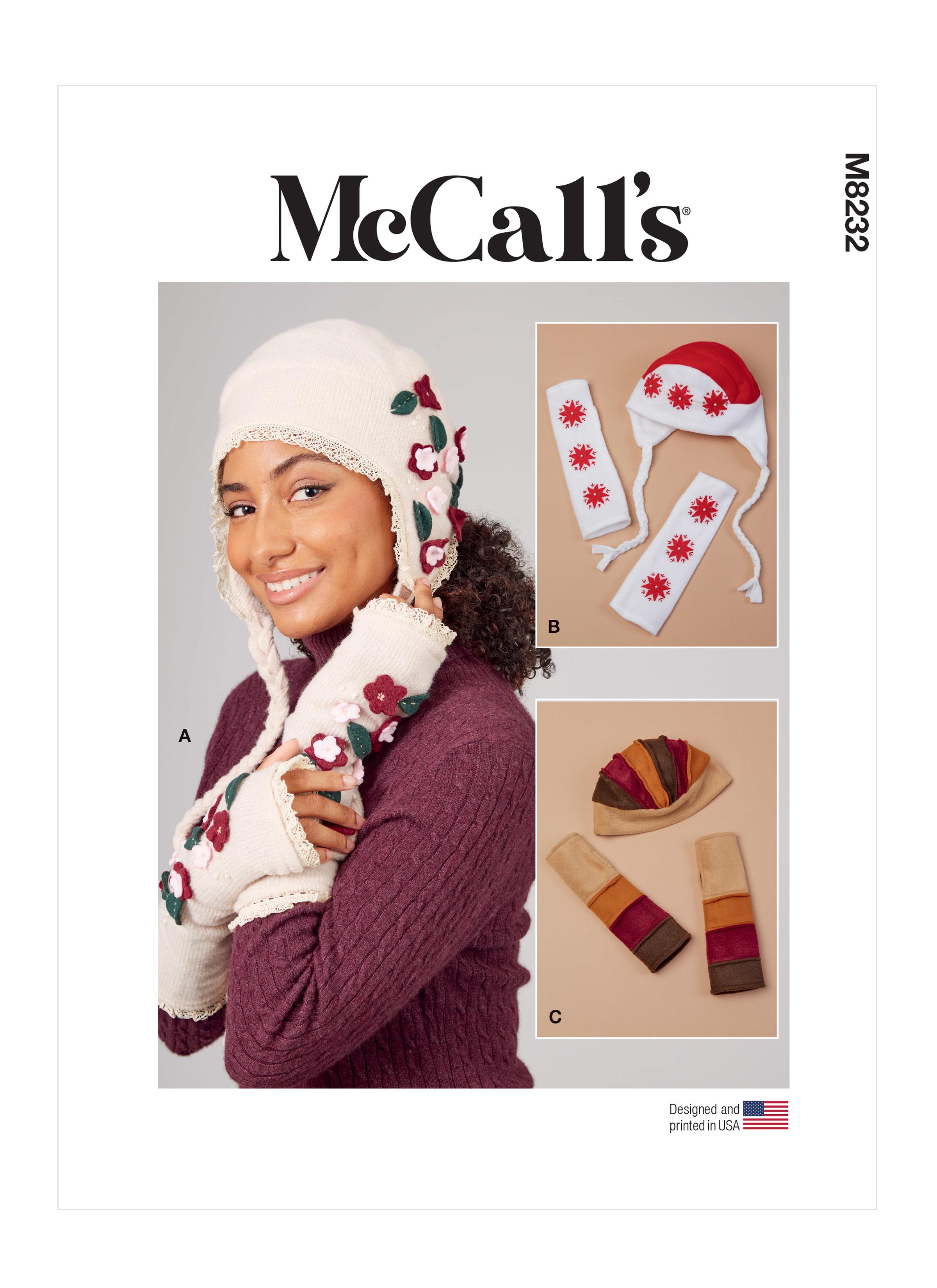 McCalls M8232 Misses' Knit Hats and Fingerless Gloves