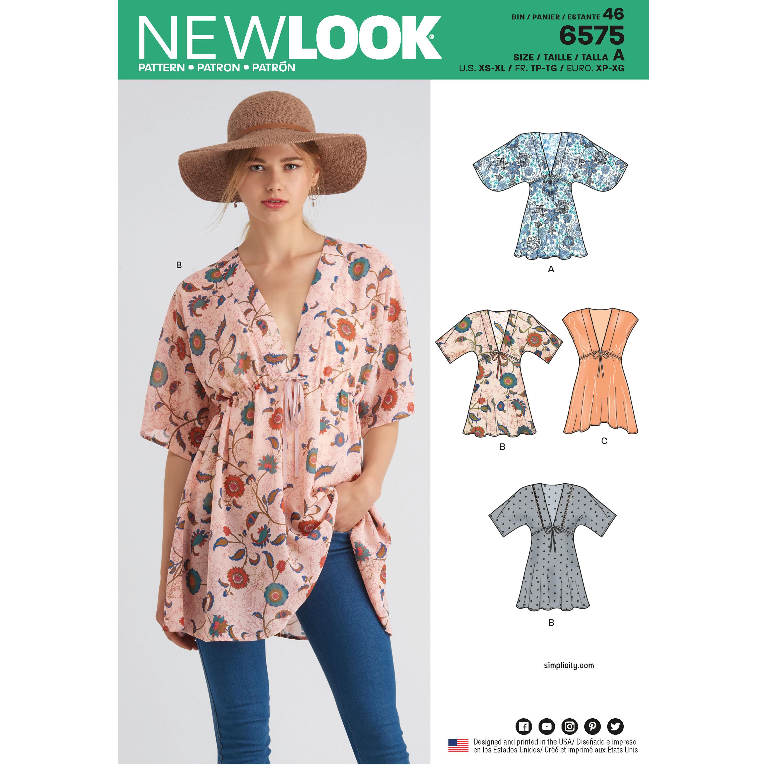 NewLook N6575 Misses' Tunics
