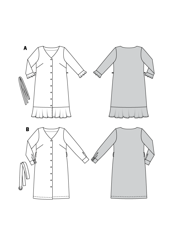 Burda B6215 Dress with Button Fastening Sewing Pattern