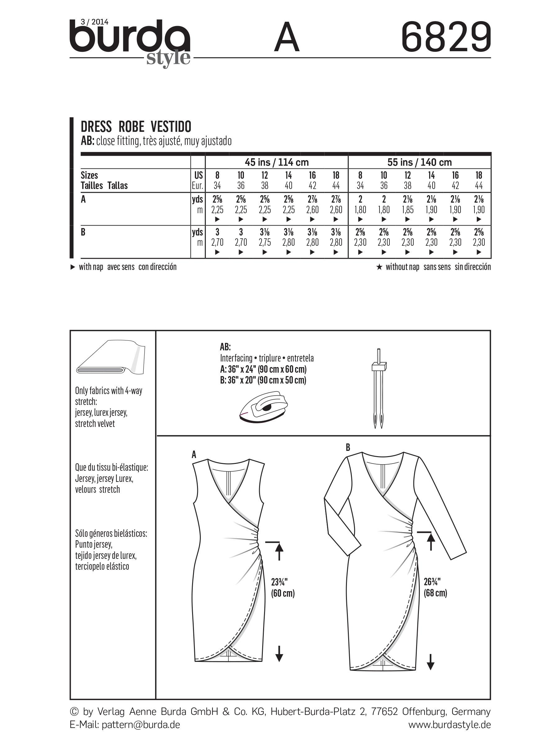Burda B6829 Burda dresses Sewing Pattern
