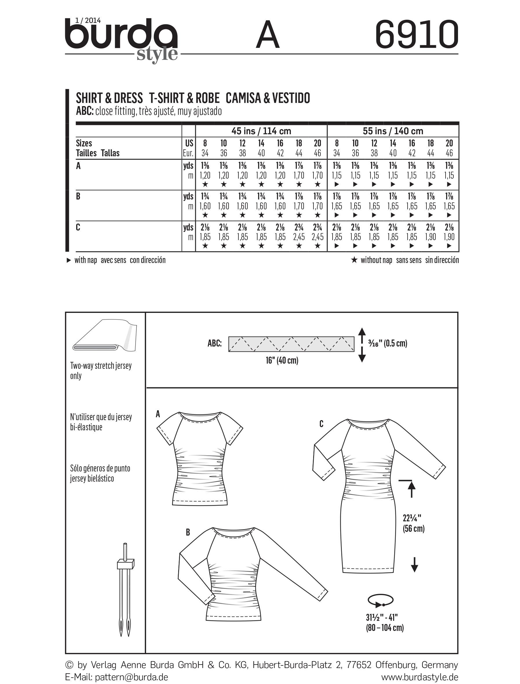 Burda B6910 Burda Dresses  Sewing Pattern
