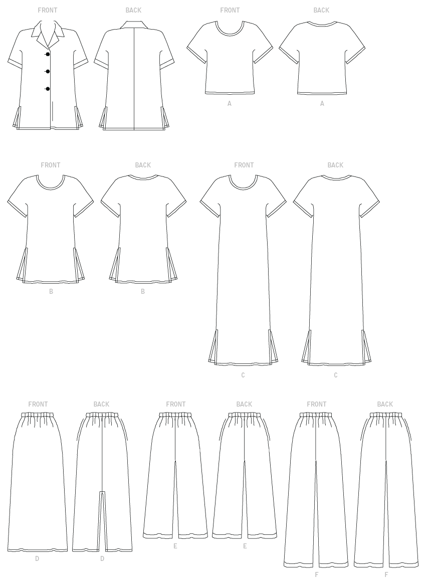 Butterick B3039 Women's/Women's Petite Shirt, Top, Tunic, Dress, Skirt & Pants