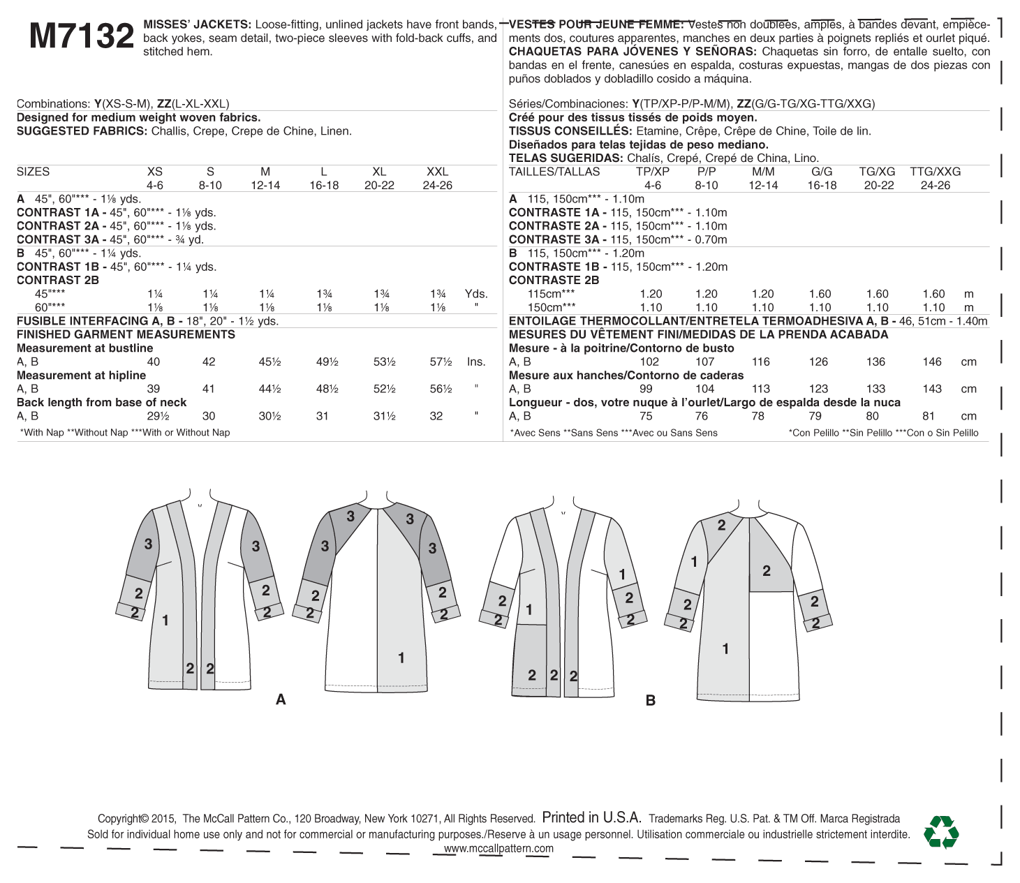 McCalls M7132 Jackets/Vests