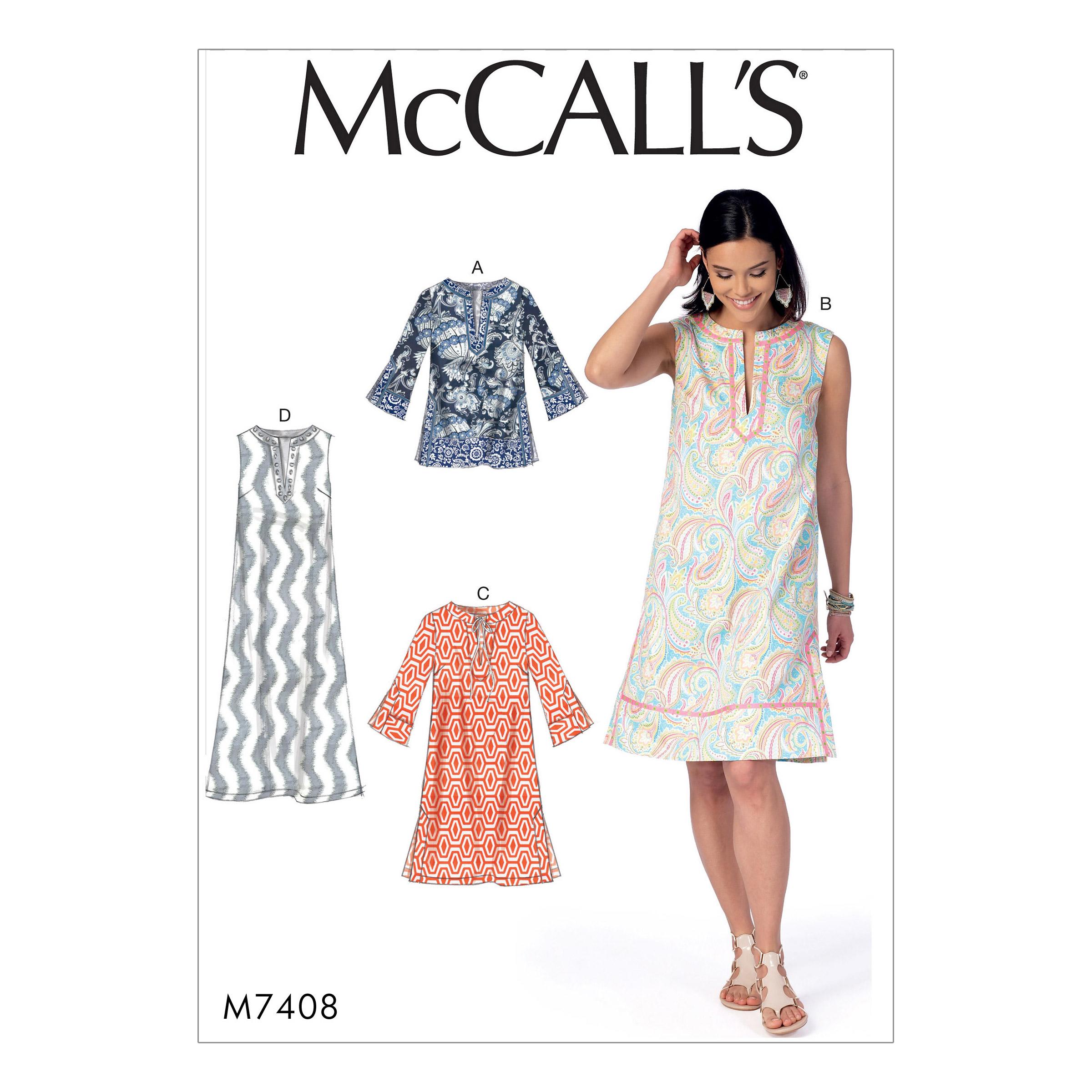 McCalls M7408 Misses Dresses, Misses Tops