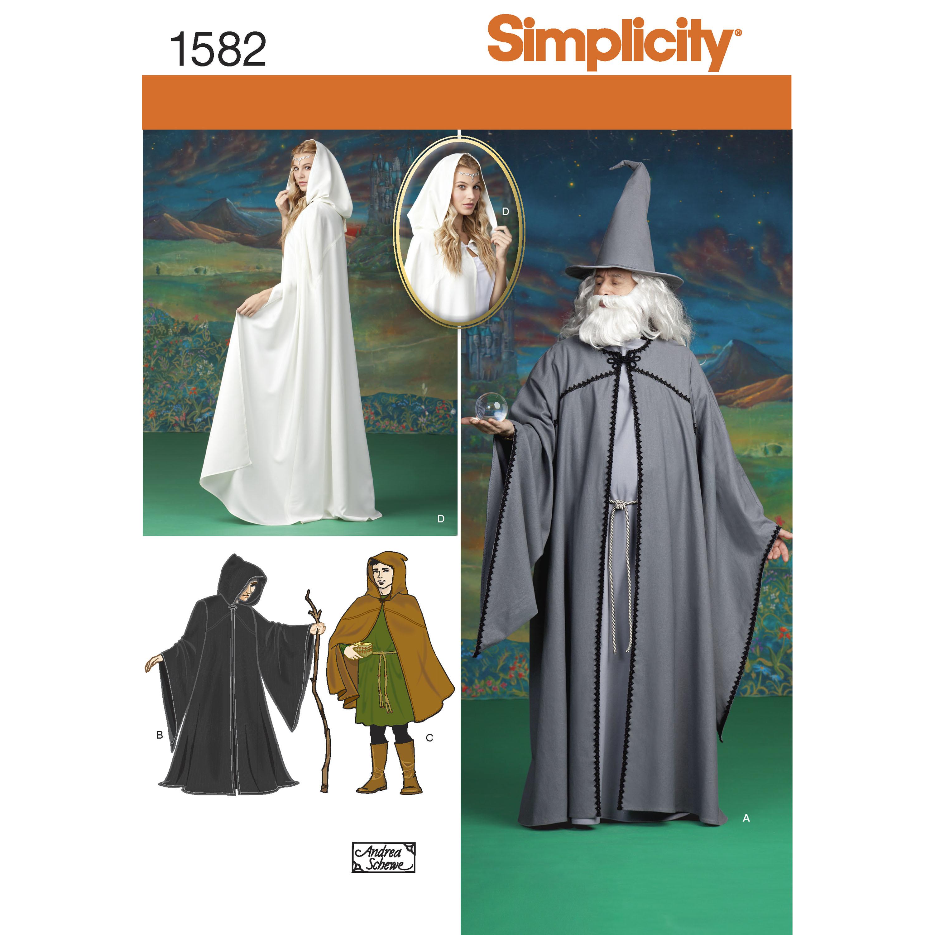Simplicity S1582 Women's, Men and Teen Costumes