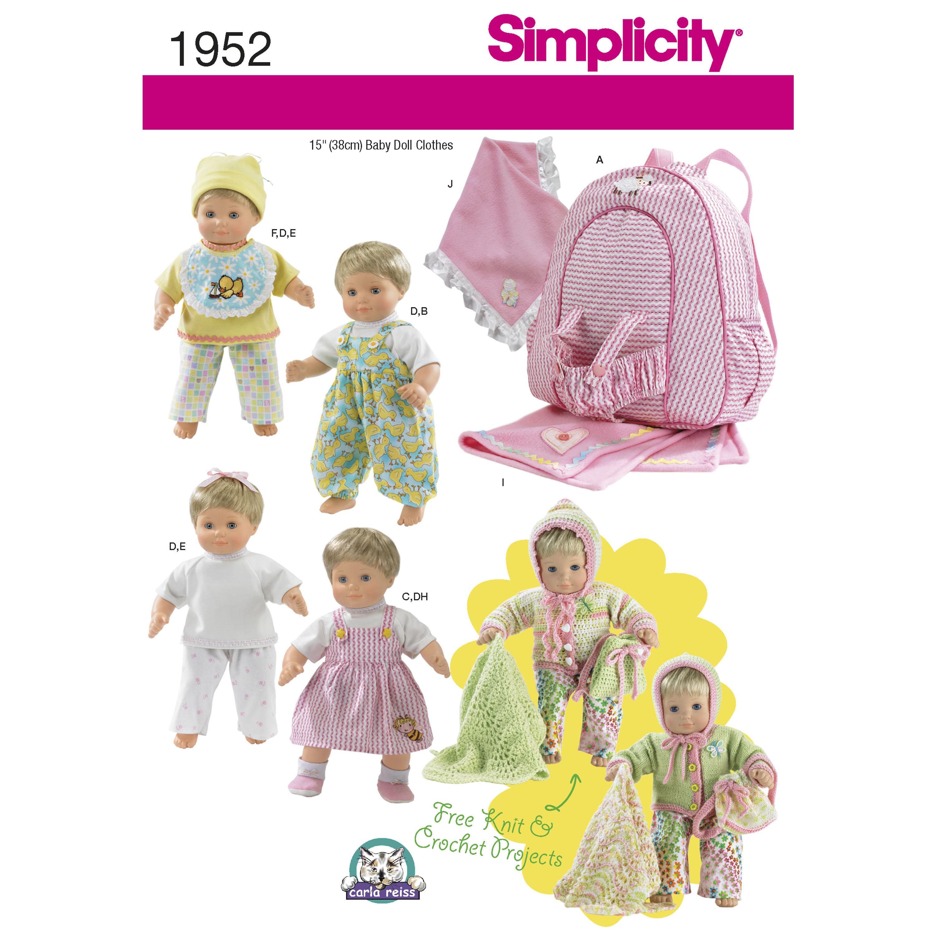 Simplicity S1955 Doll Clothes