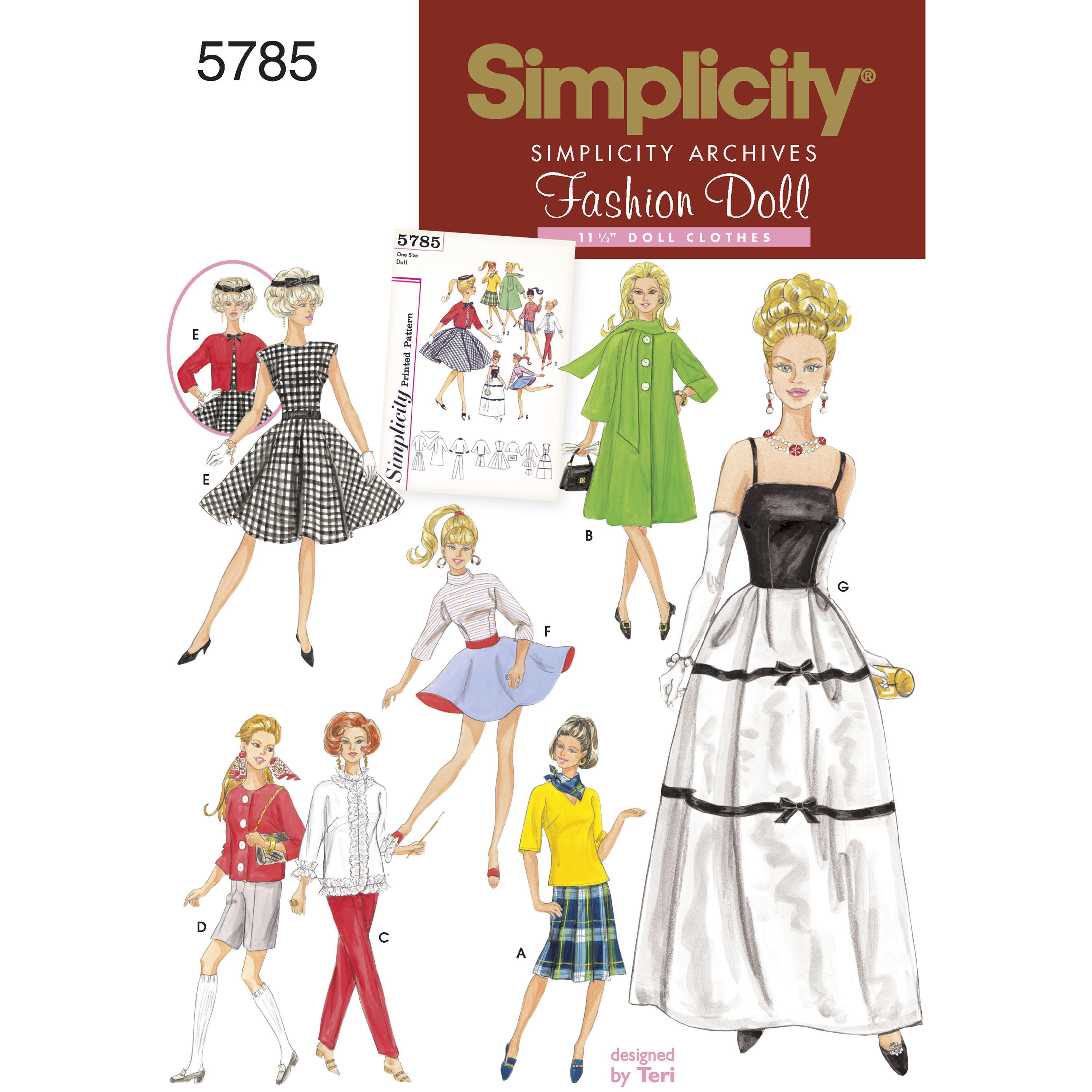 Simplicity S5785 Doll Clothes