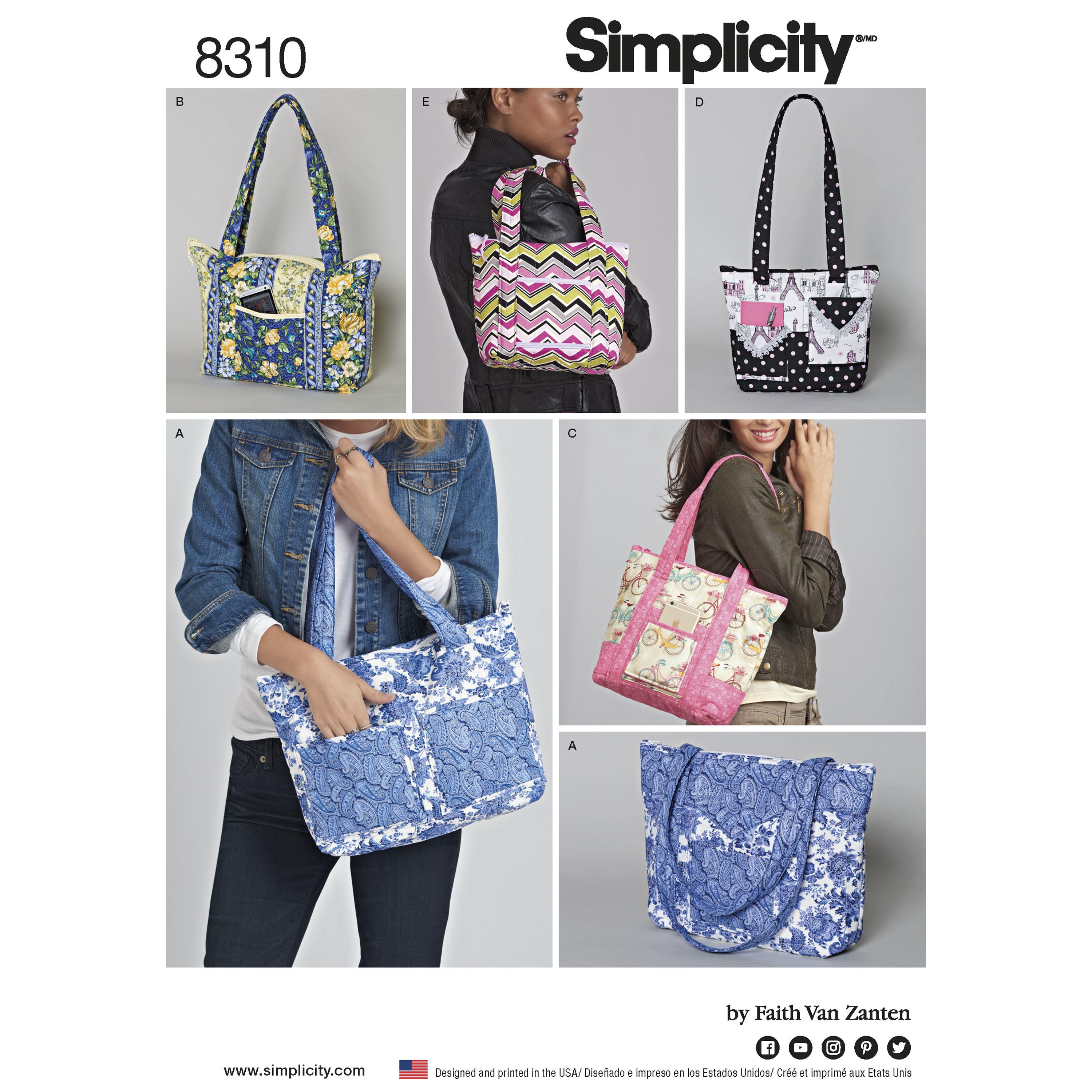 Simplicity S8310 Quilted Bags in Three Sizes