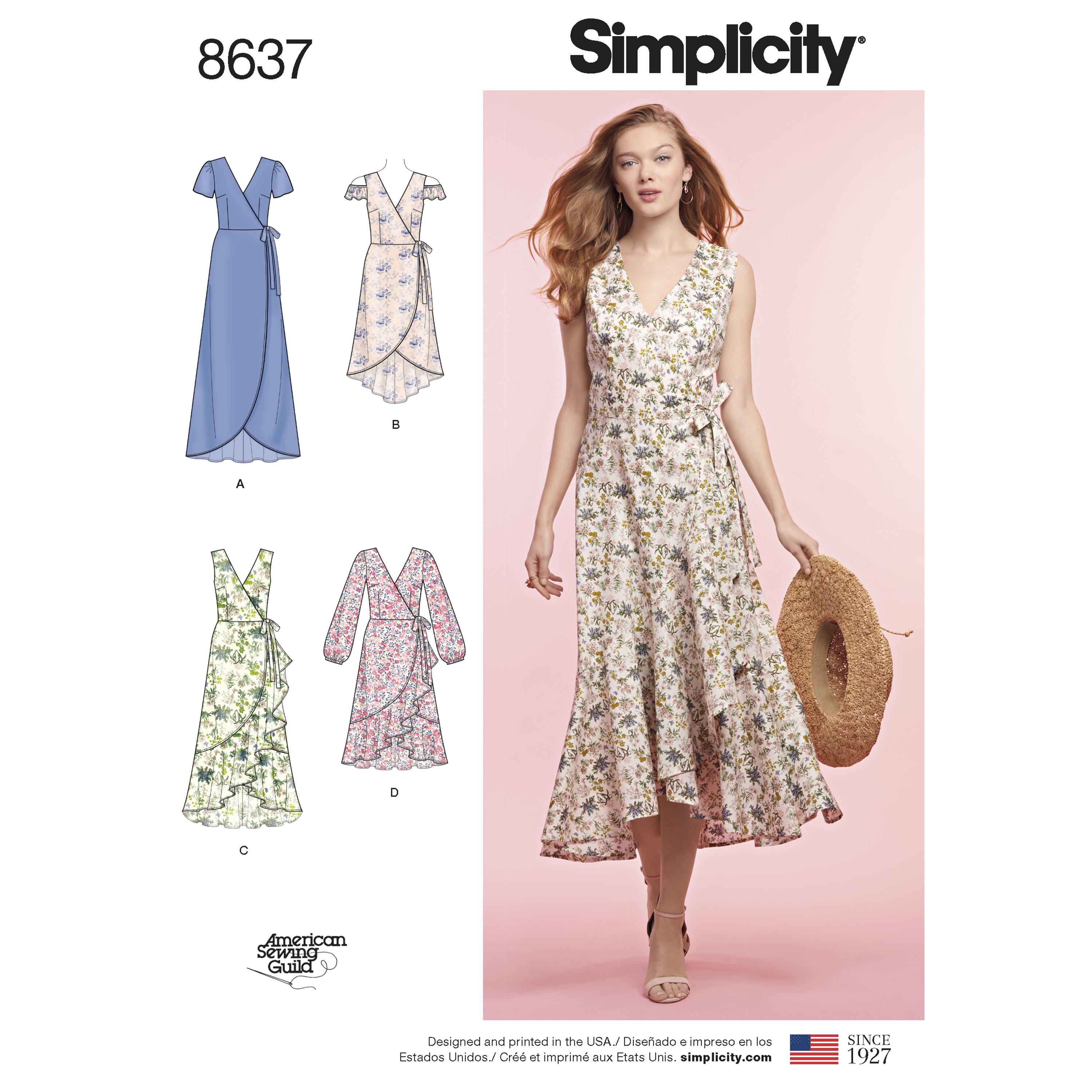 Simplicity S8637 Womens Wrap Dress