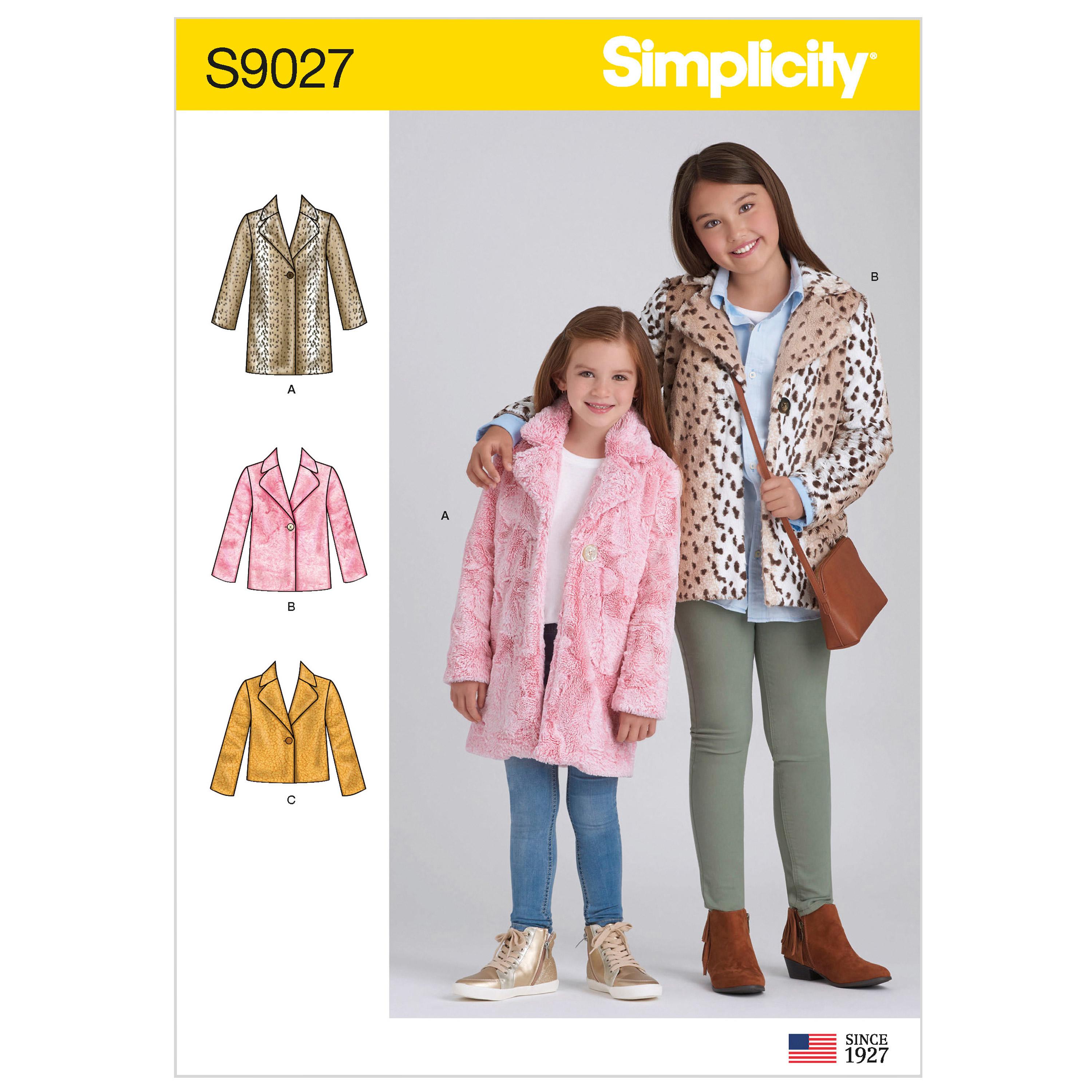 Simplicity S9027 Children's & Girls' Lined Coat