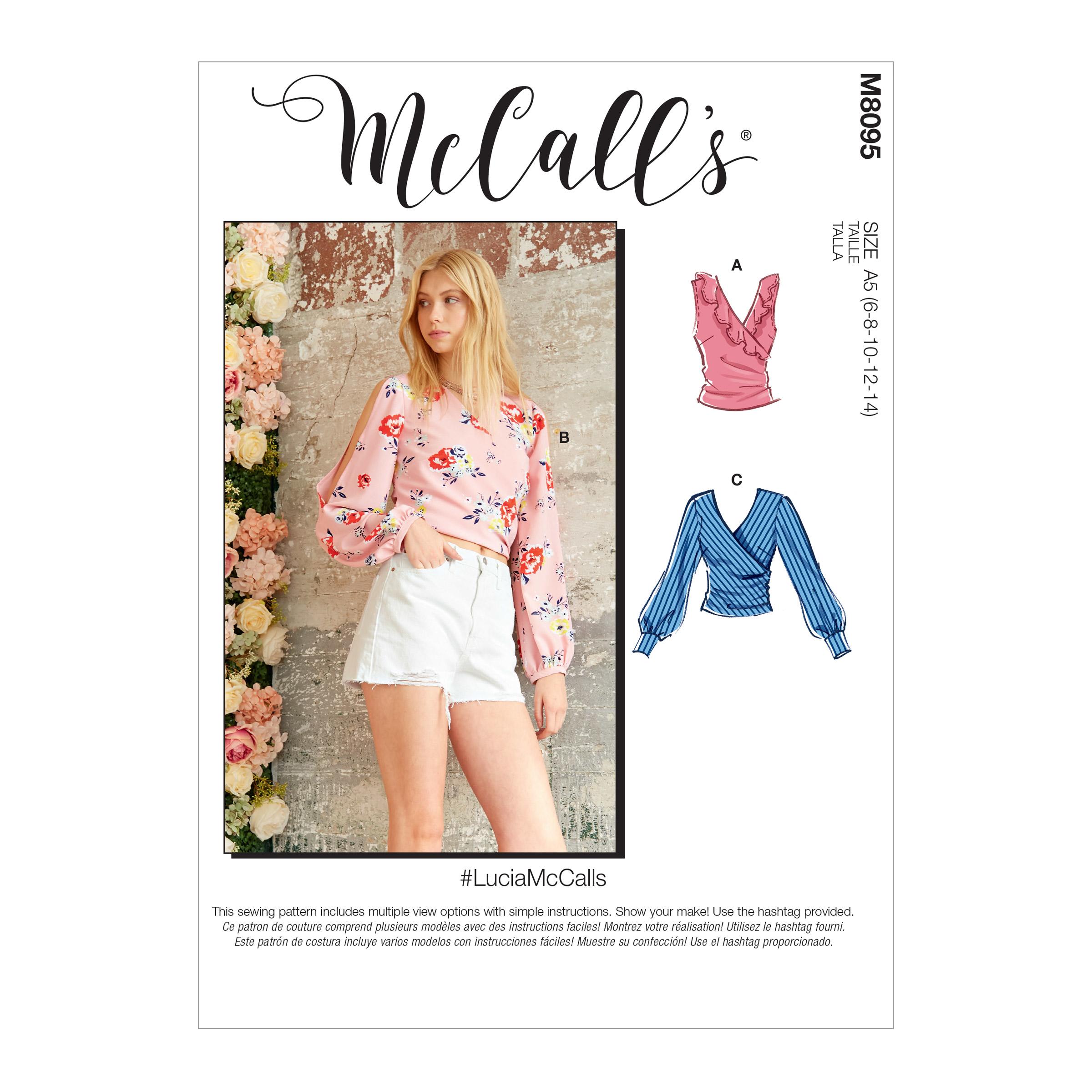 McCalls M8095 #LuciaMcCalls - Misses' Tops