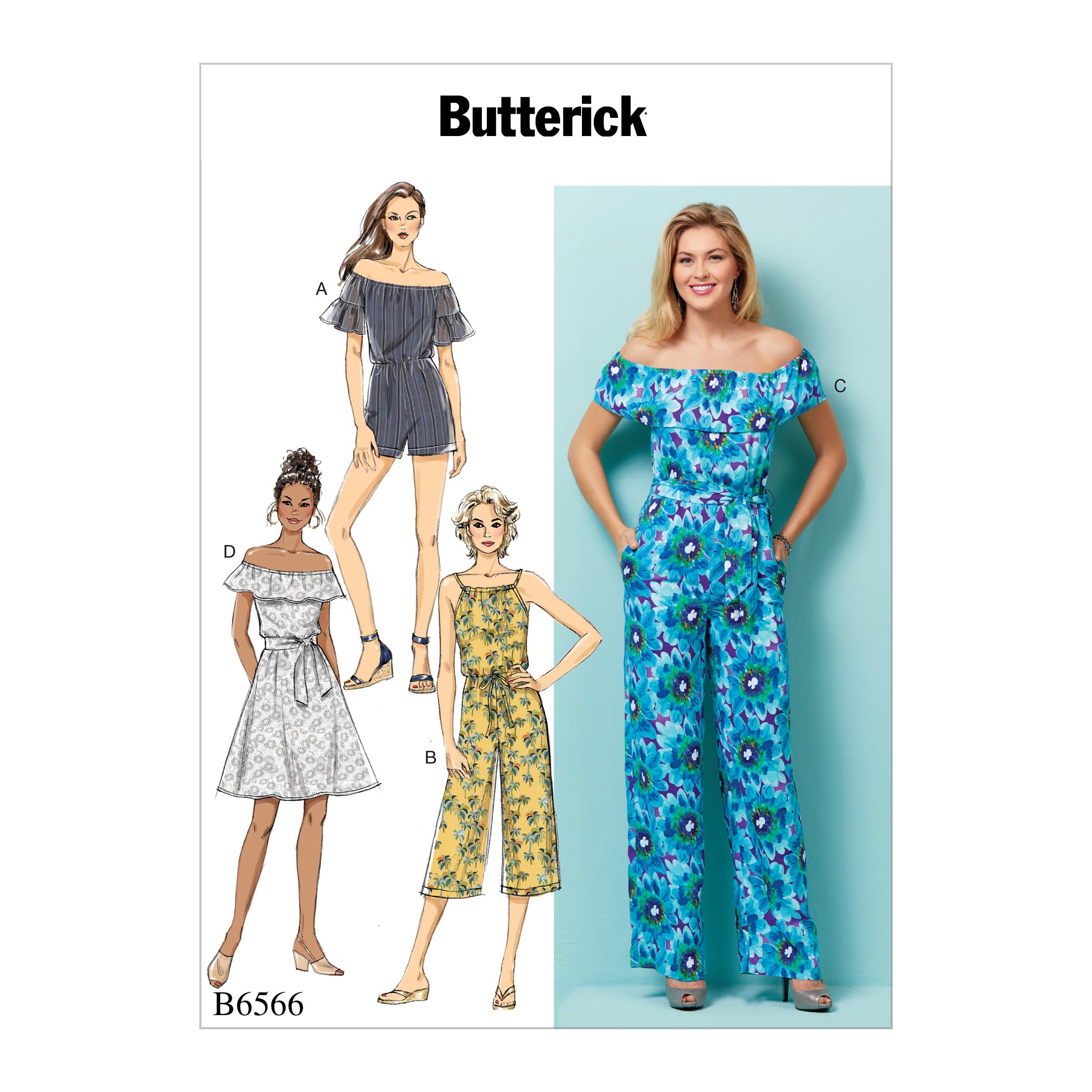 Butterick B6566 Misses'/Misses' Petite Dress,Romper, Jumpsuit and Sash