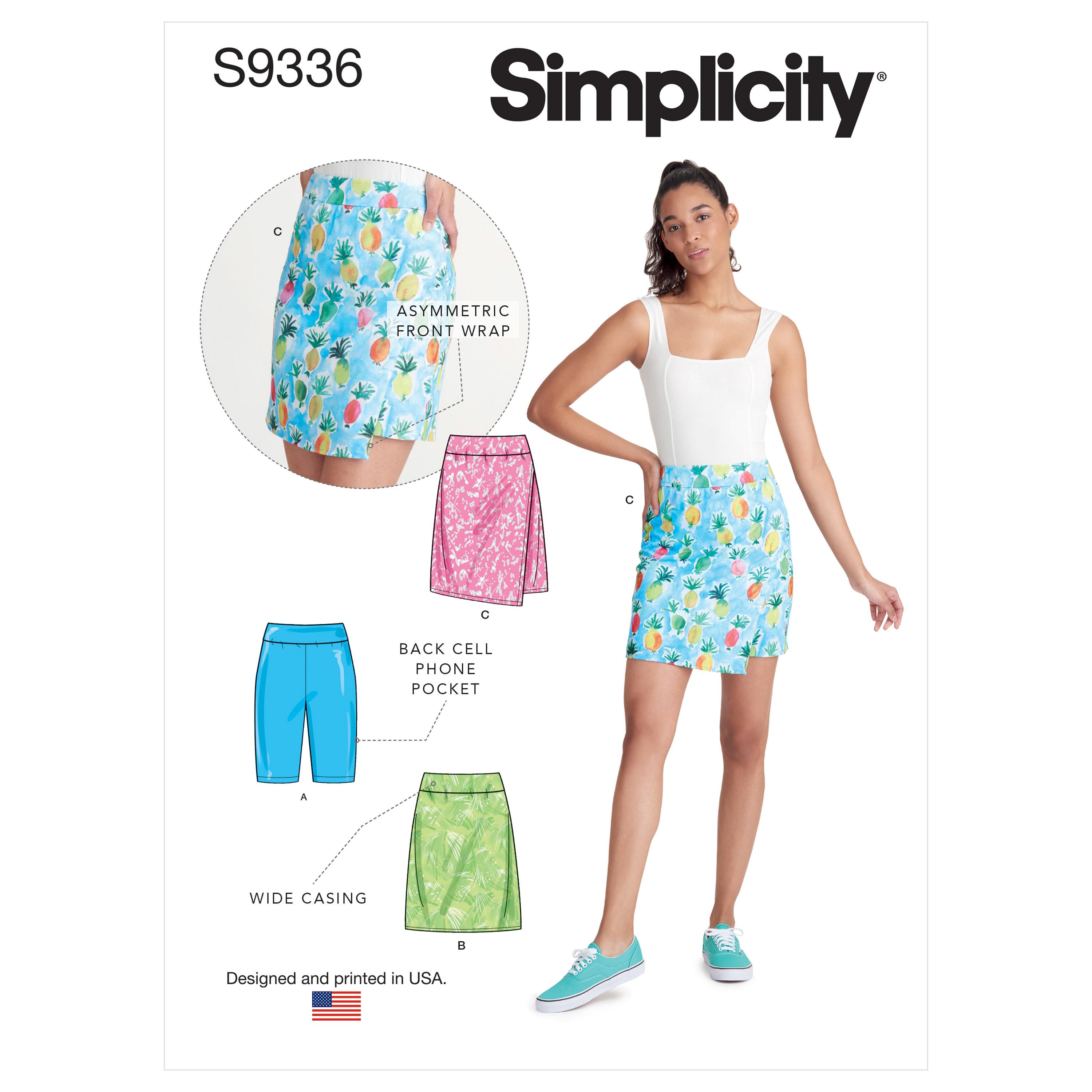 Simplicity Sewing Pattern S9336 Misses' Knit Skorts and Shorts