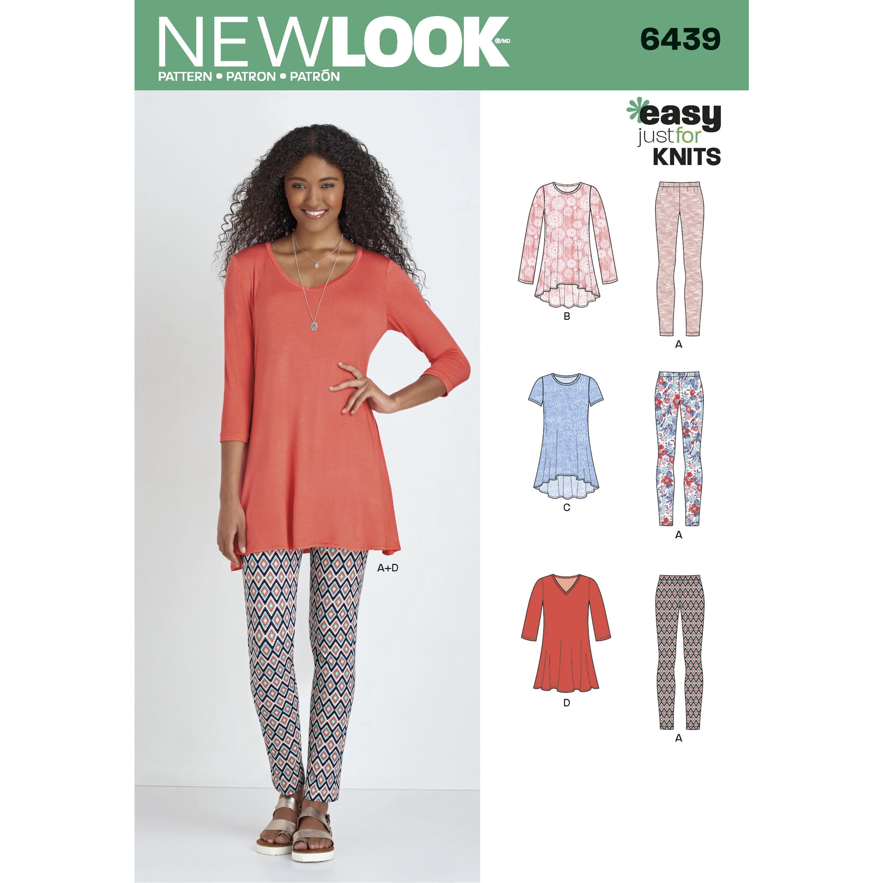 NewLook N6439 Misses' Knit Tunics with Leggings