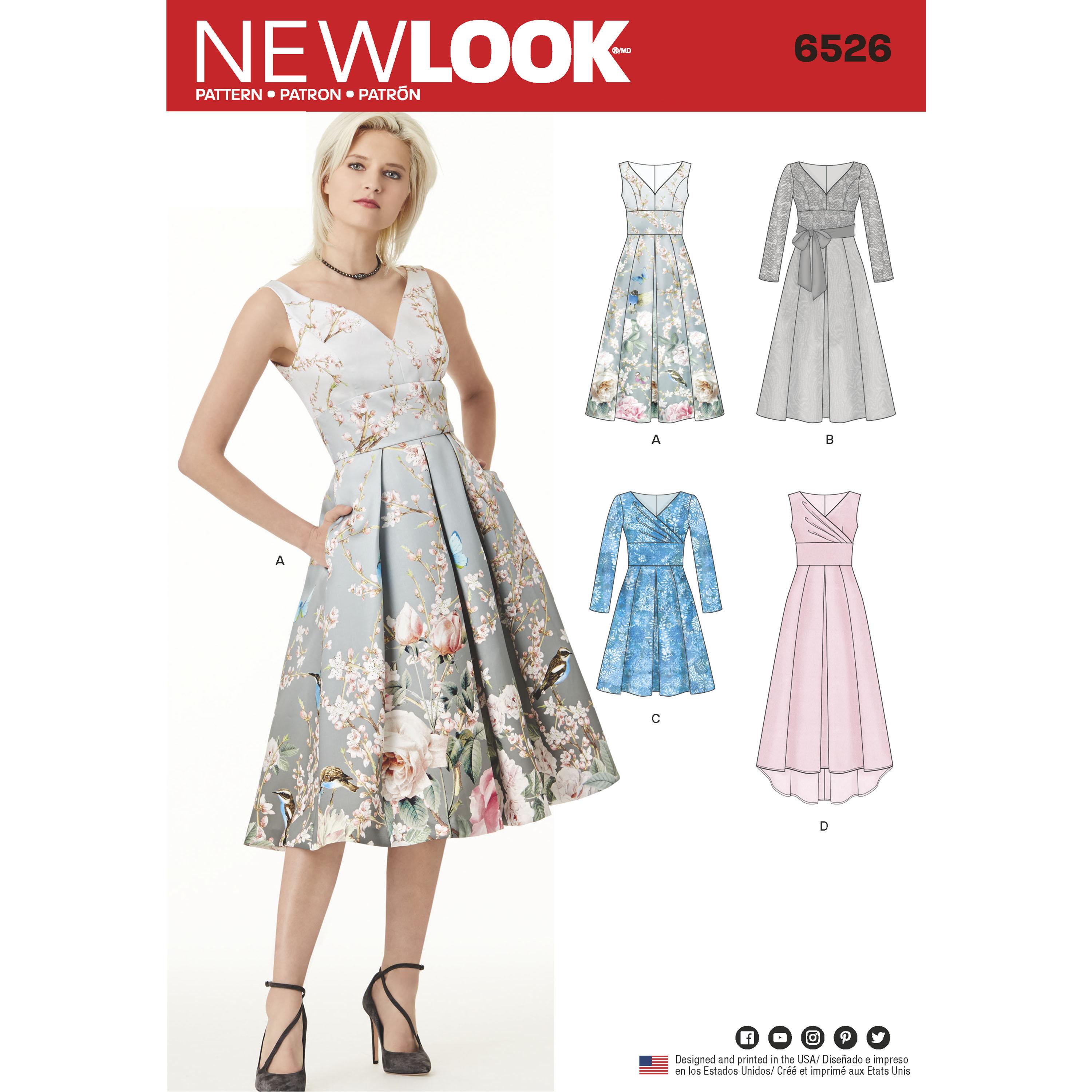 NewLook N6526 Women's Dress With Bodice Variations