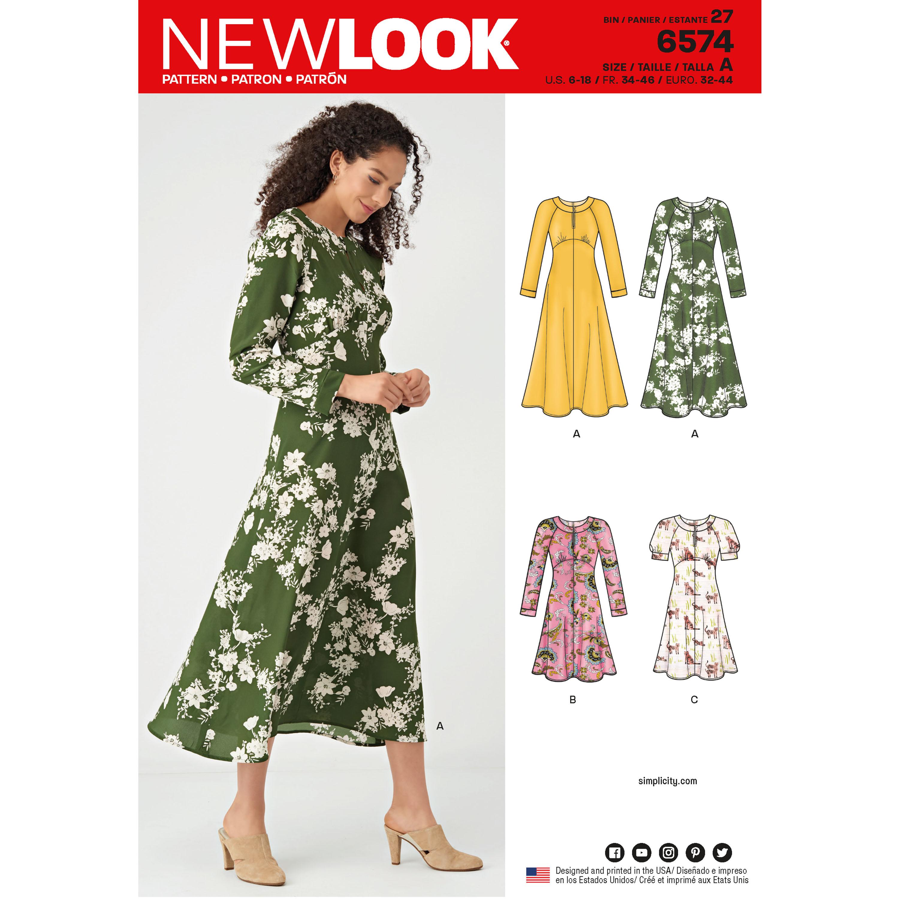 NewLook N6574 Misses' Dresses