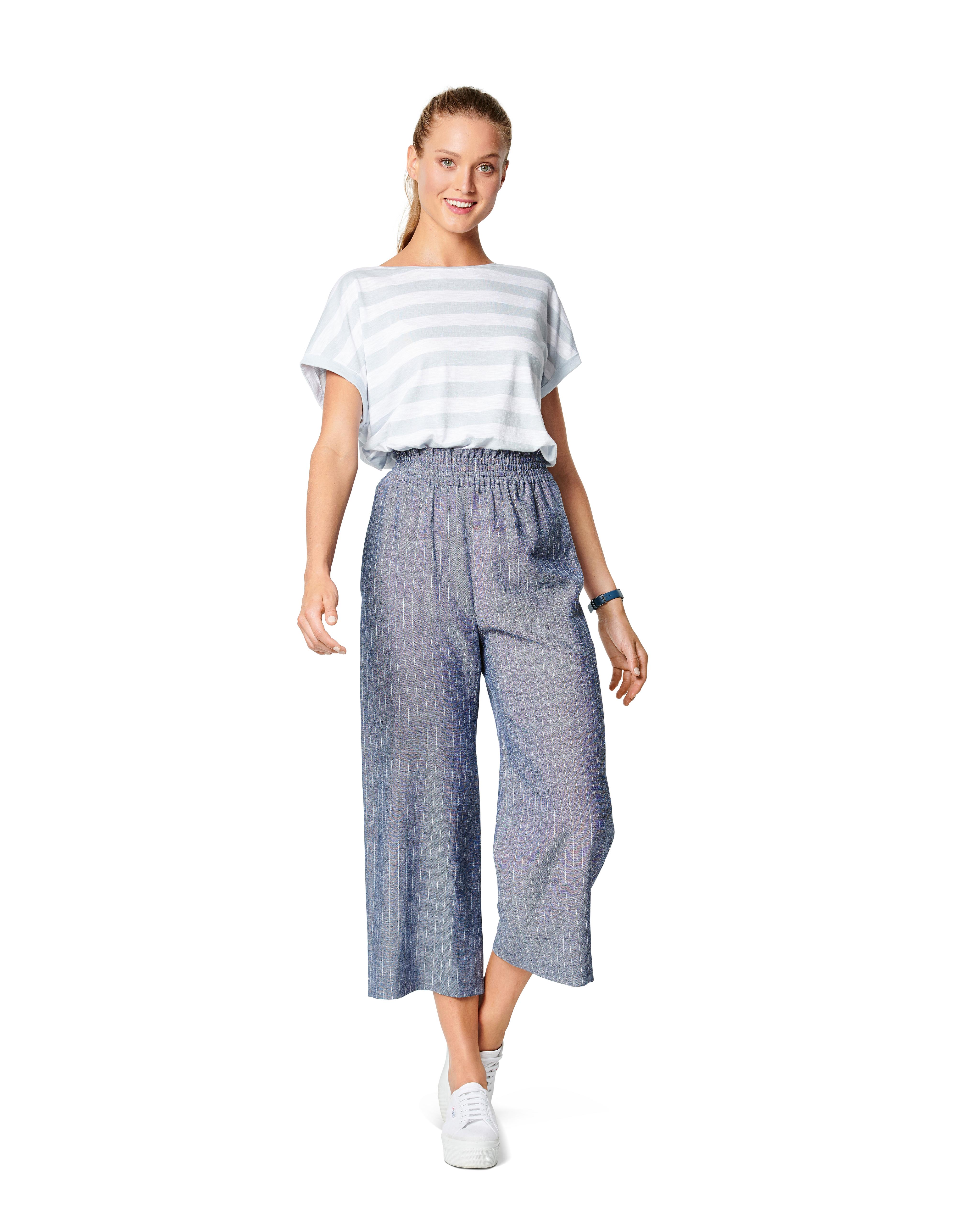 Burda B6229 Trousers/Pants with Elastic Waist with Pockets in Seams Sewing Pattern