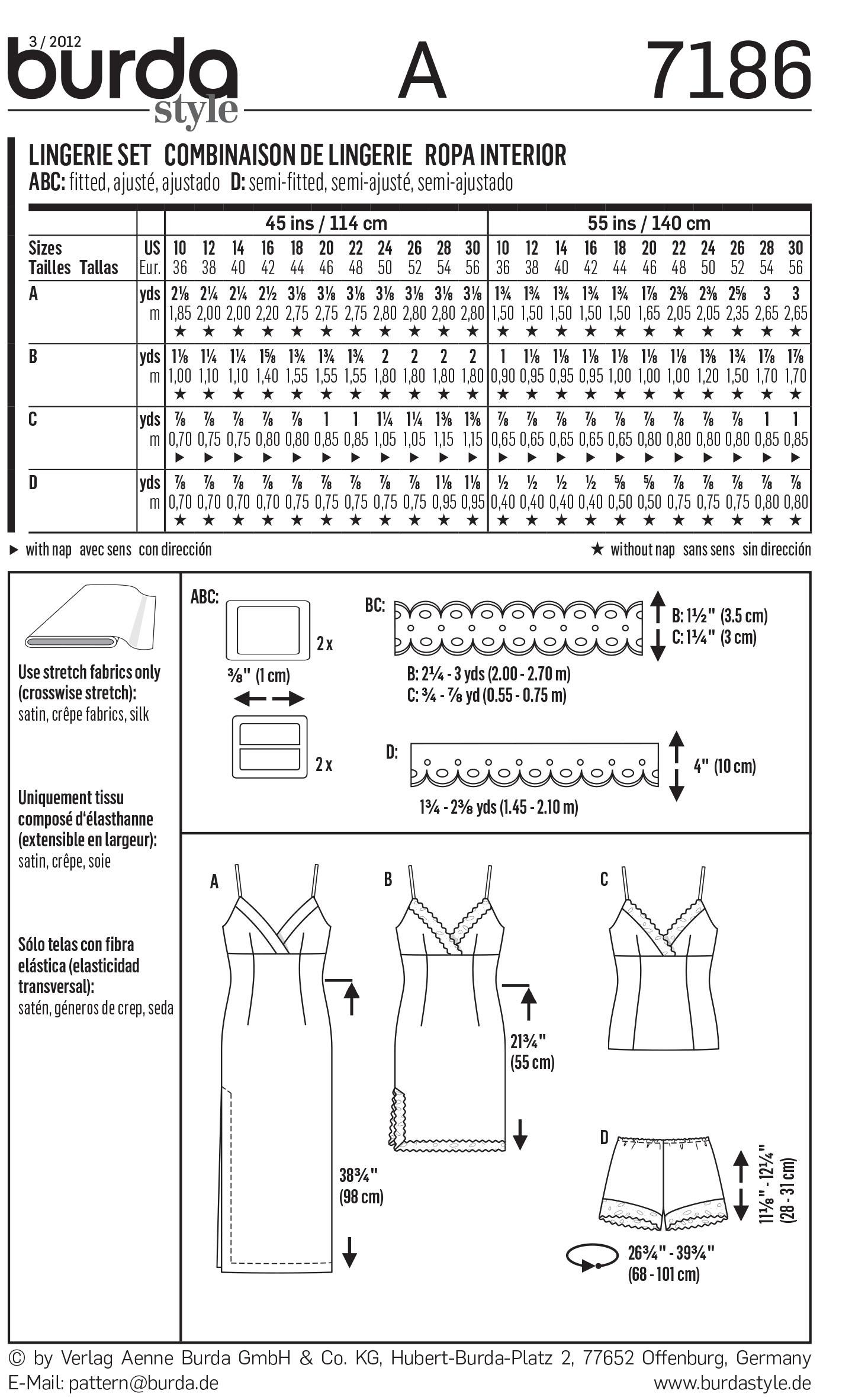Burda B7186 History Sewing Pattern
