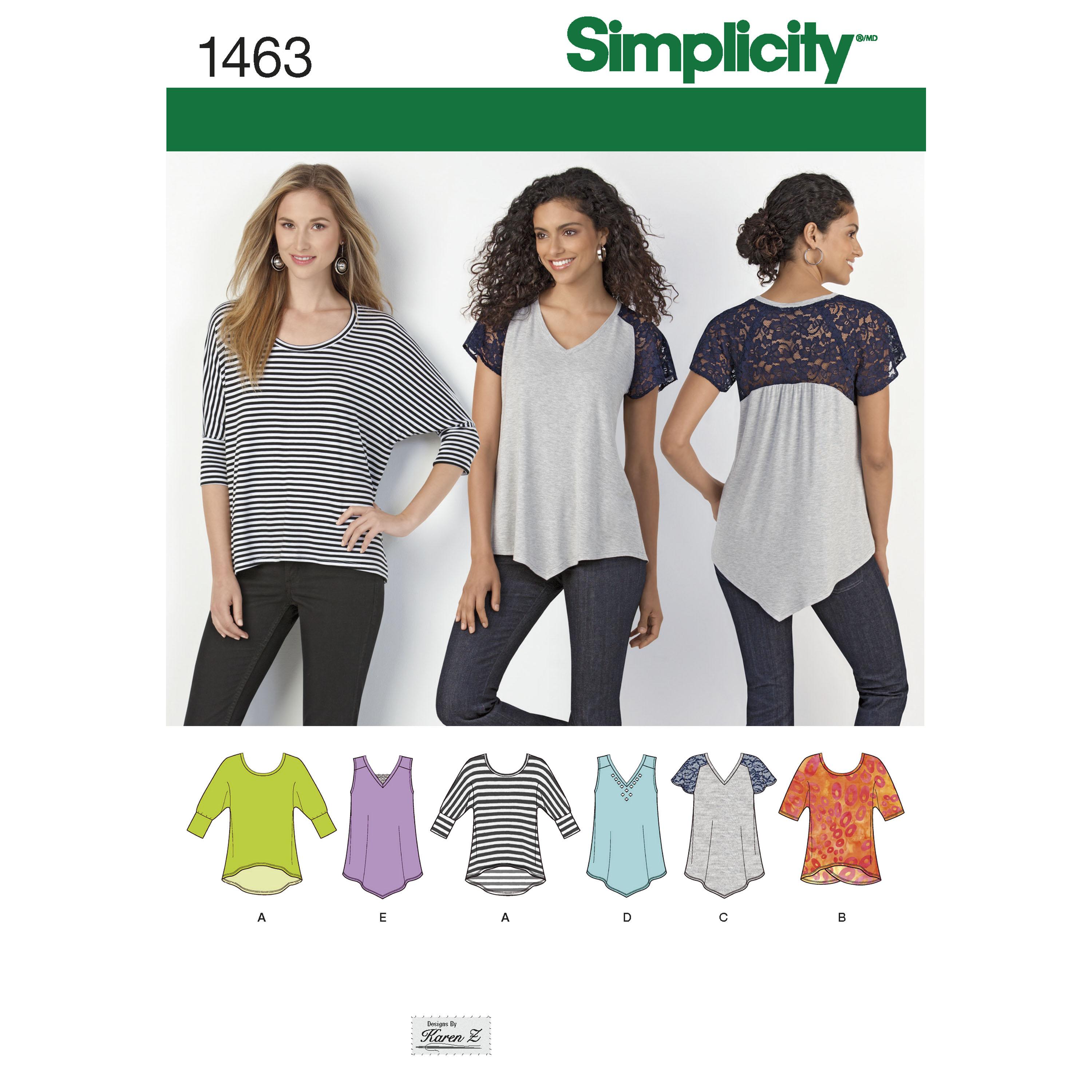 Simplicity S1463 Women's Knit Tops
